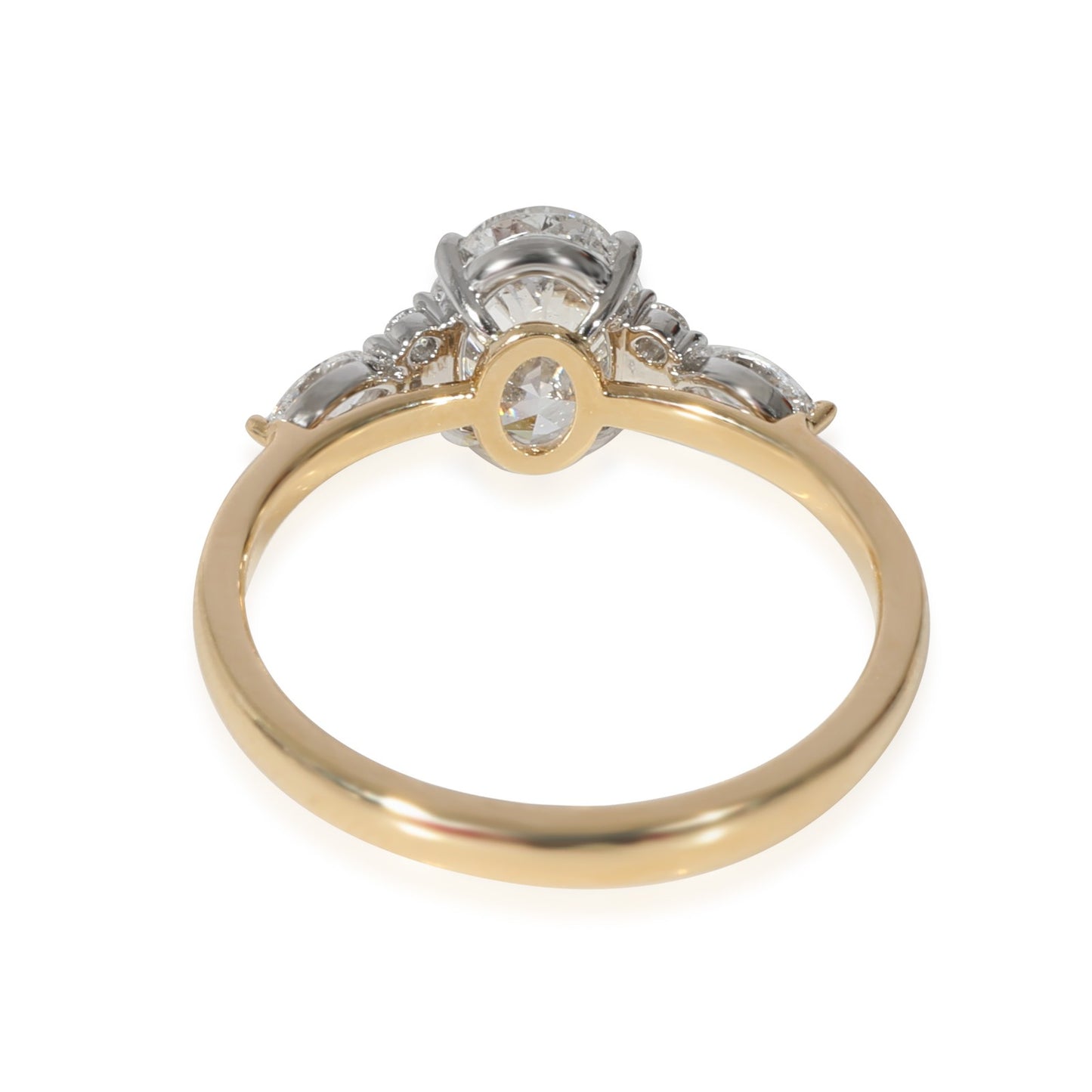 1.70ct Oval Brilliant Diamond Engagement Ring — GIA Certified, 18k Yellow Gold & Platinum