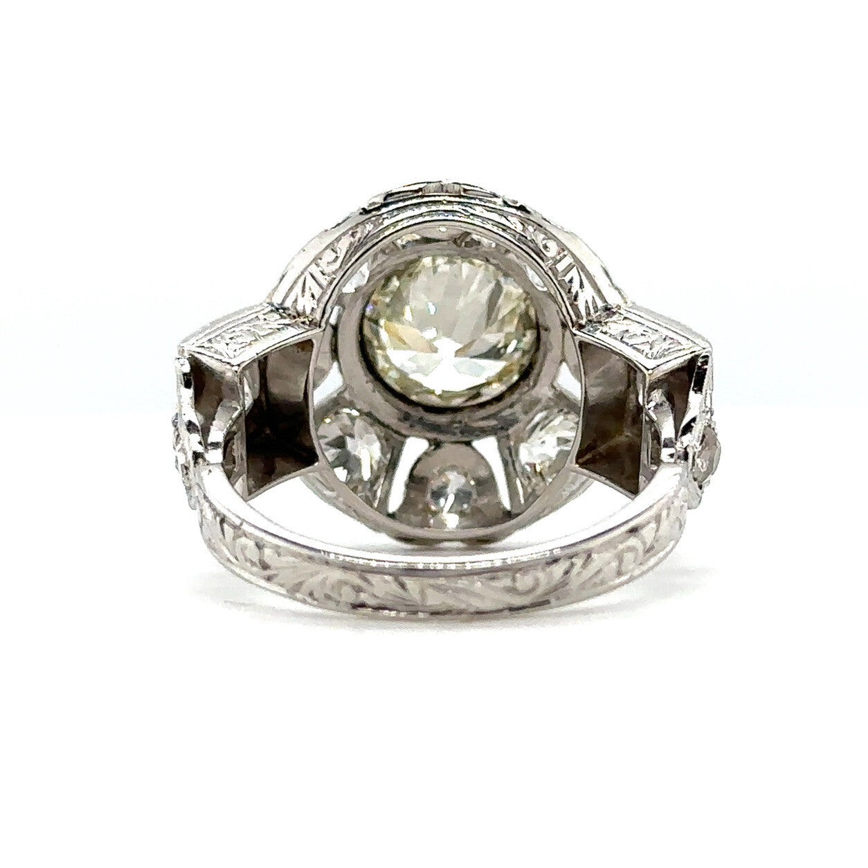 1.74ct Old European Brilliant Diamond Art Deco Ring — GIA Certified, Platinum