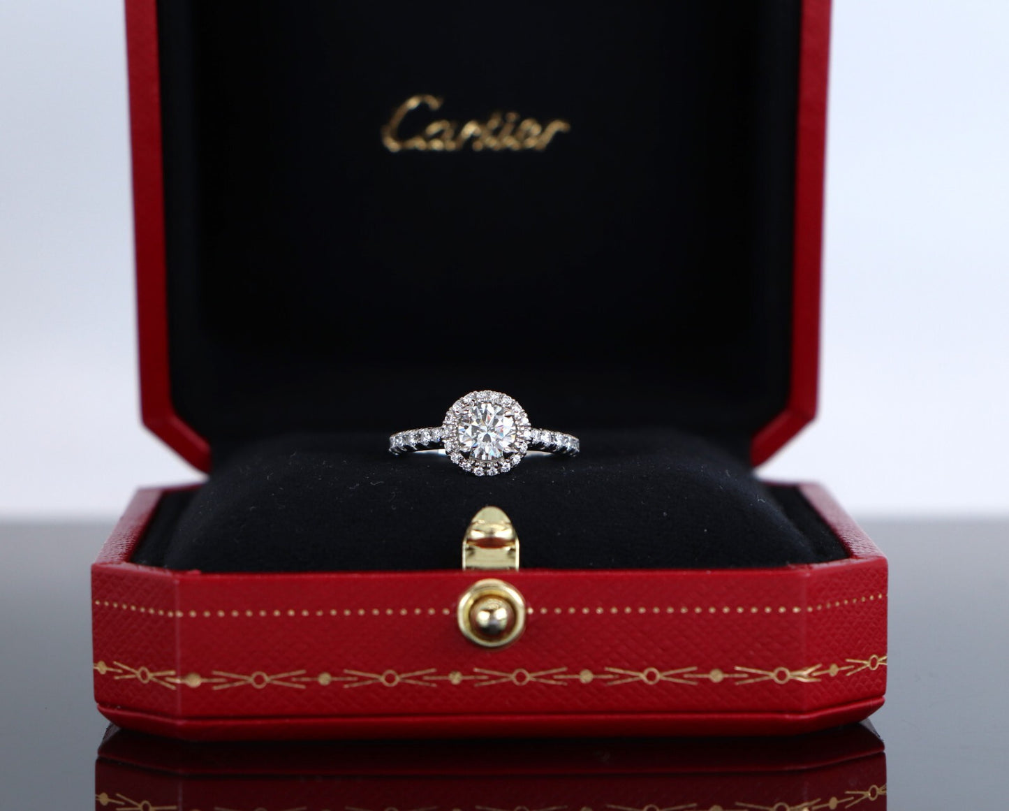 0.60ct Round Brilliant Diamond Halo Engagement Ring — GIA Certified, Platinum