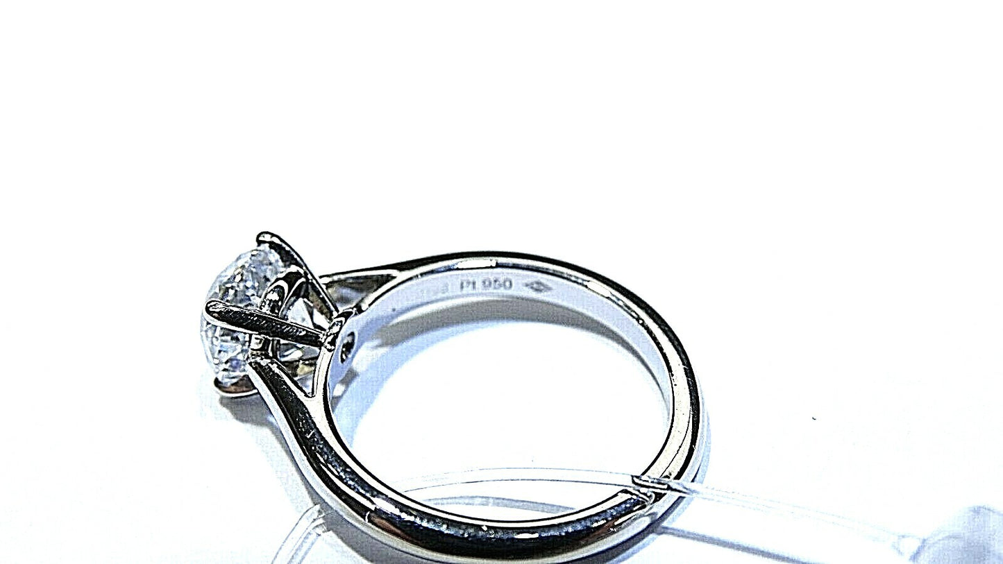 1.55ct Round Modified Brilliant Diamond Engagement Ring — GIA Certified, Platinum