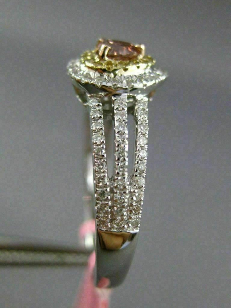 0.59ct Pear Diamond Fancy Multi-Stone Halo Ring — GIA Certified, 18k Tri-Color Gold