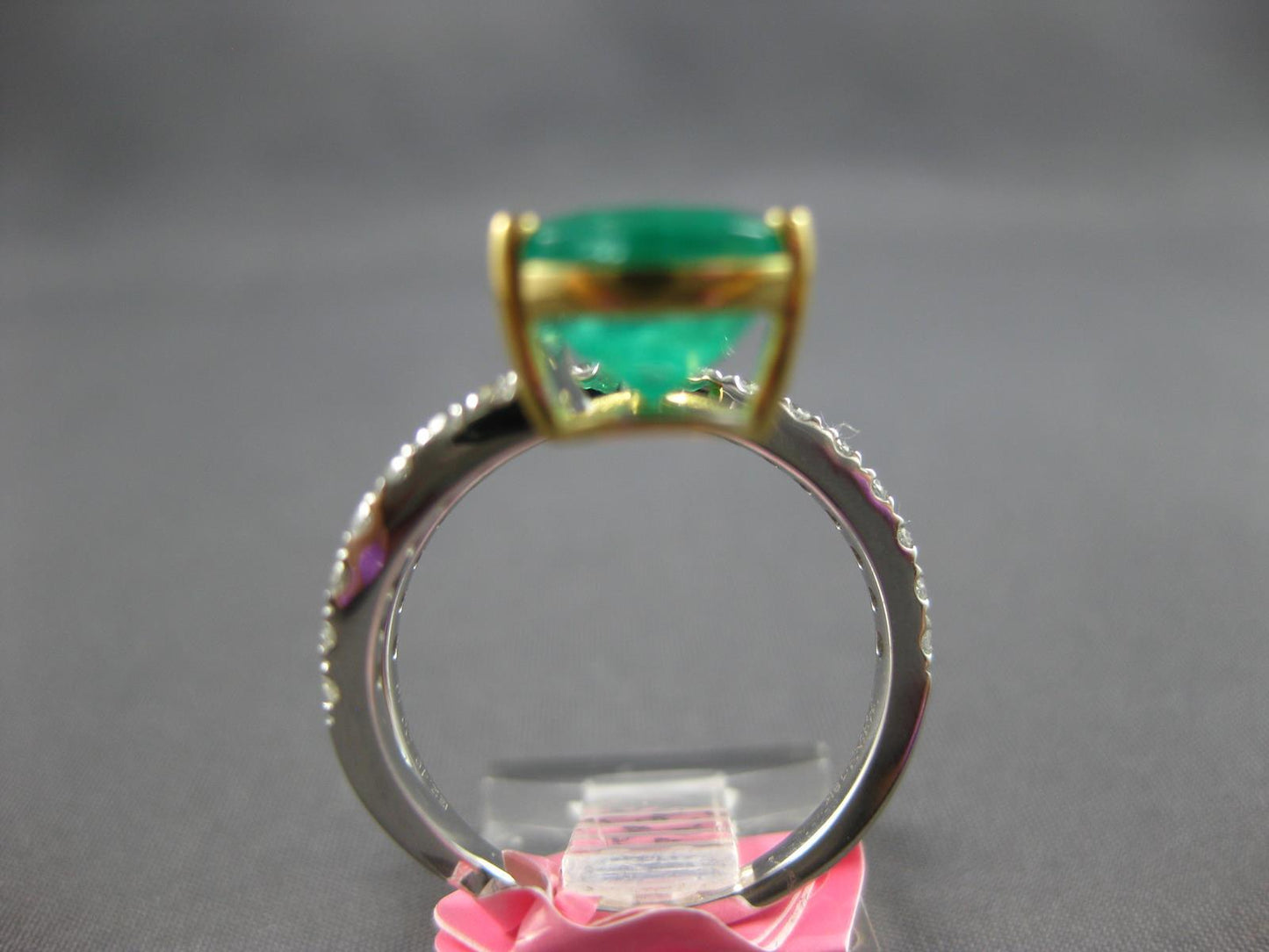 2.95ct Round Diamond & Pear Emerald Two-Tone Engagement Ring — GIA Certified, 18k Gold