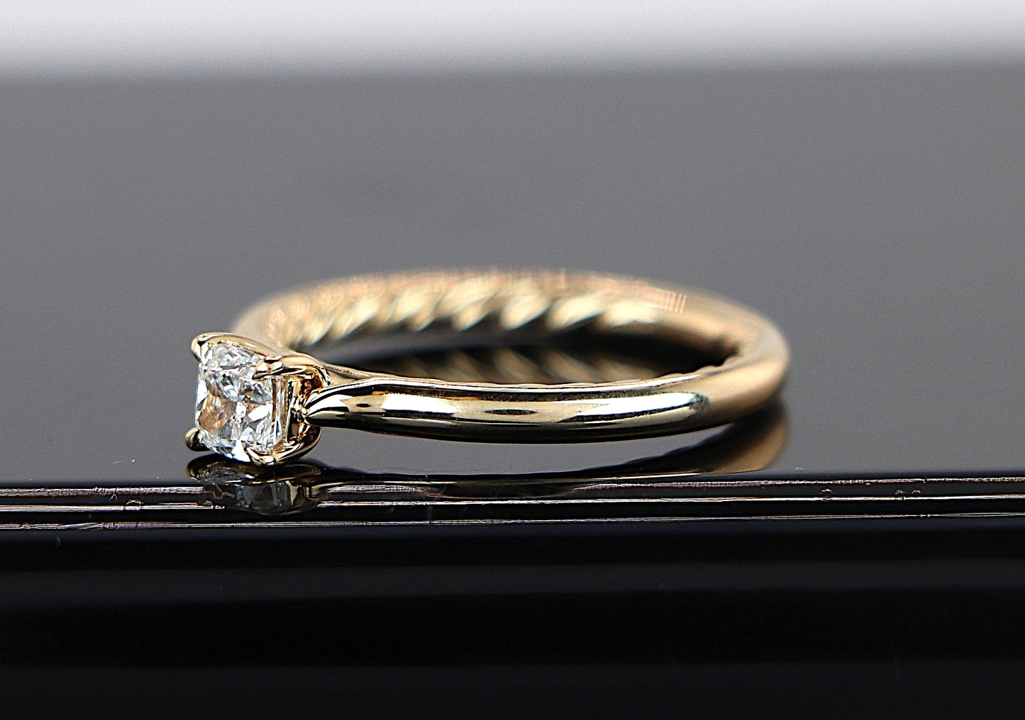 0.40ct Cushion Diamond David Yurman Eden Ring — GIA Certified, 18k Yellow Gold