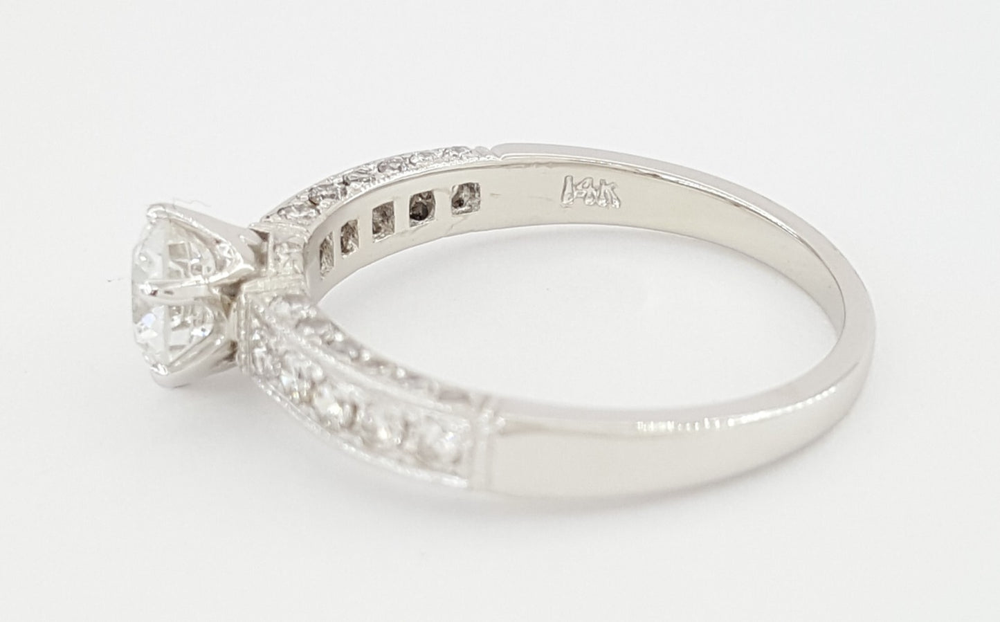0.91ct Old European Brilliant Diamond Solitaire Ring — GIA Certified, 14k White Gold
