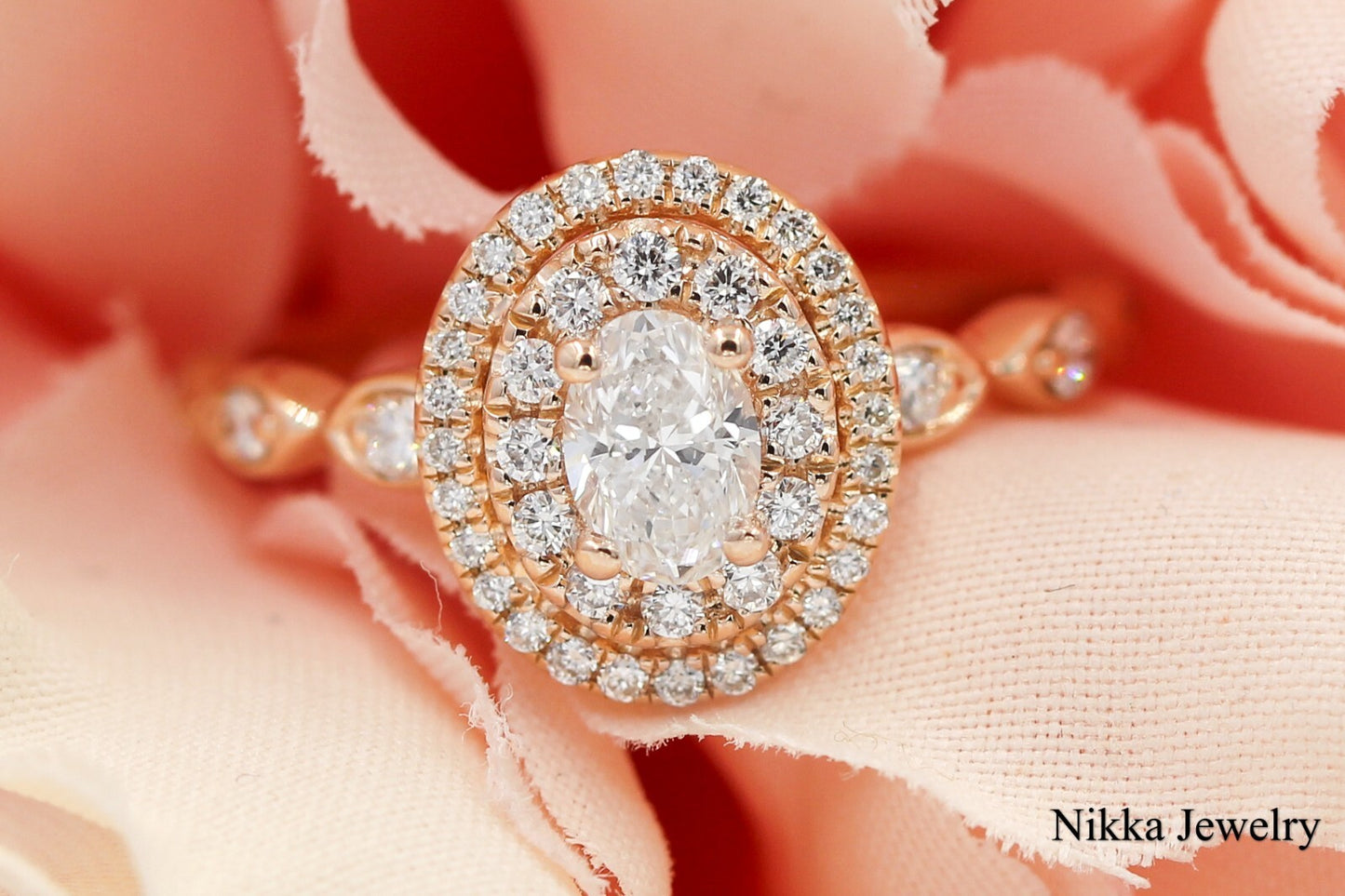 0.40ct Oval Brilliant Diamond Engagement Ring — GIA Certified, 14k Rose Gold