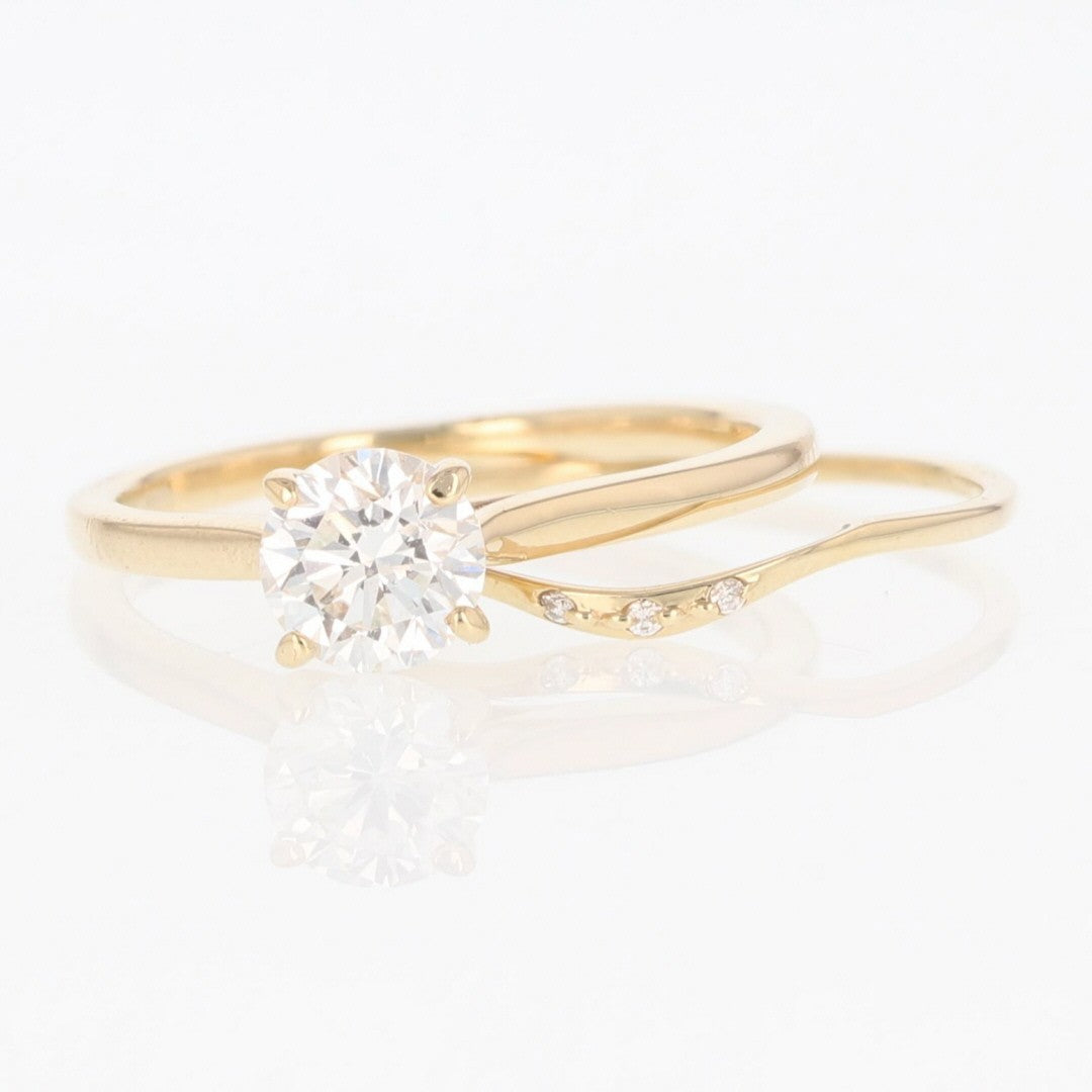 0.72ct Round Brilliant Diamond Solitaire with Accents Ring — GIA Certified, 14k Yellow Gold