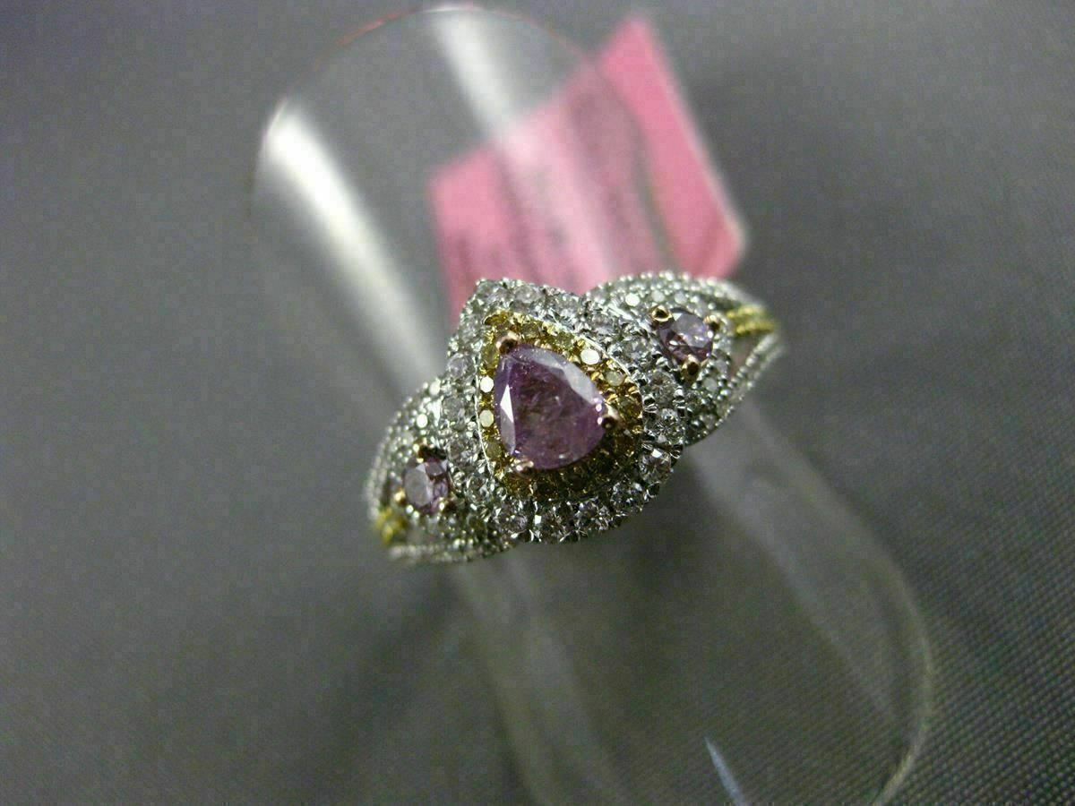 0.79ct Pear Diamond Halo Engagement Ring — GIA Certified, 18k Tri-Color Gold
