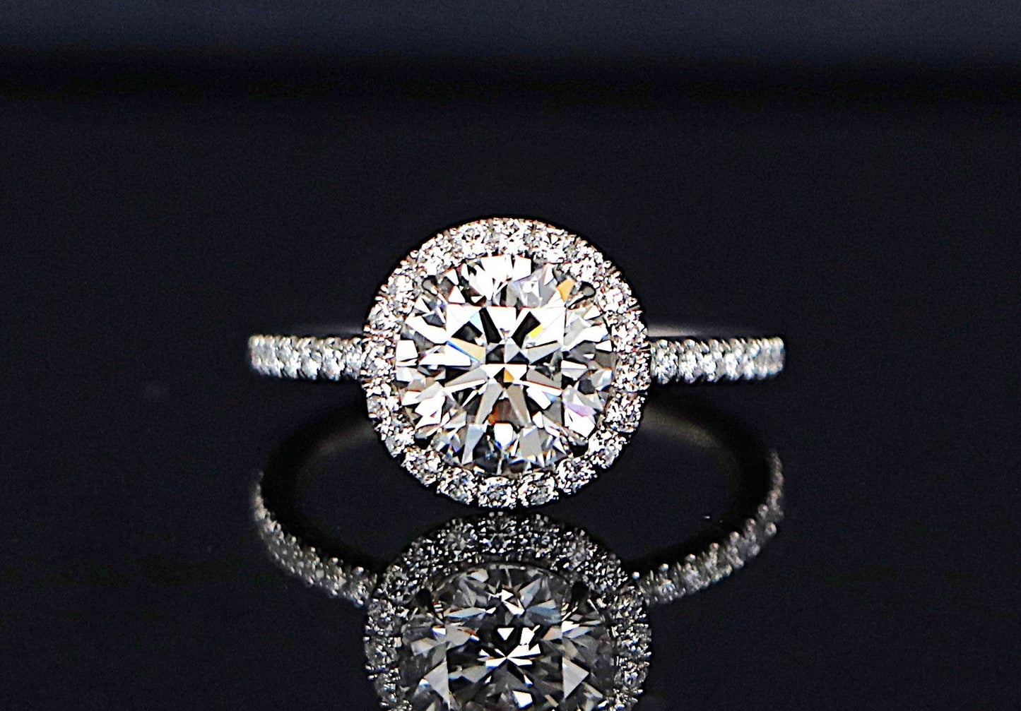 1.81ct Round Brilliant Diamond Halo Engagement Ring — GIA Certified, Platinum