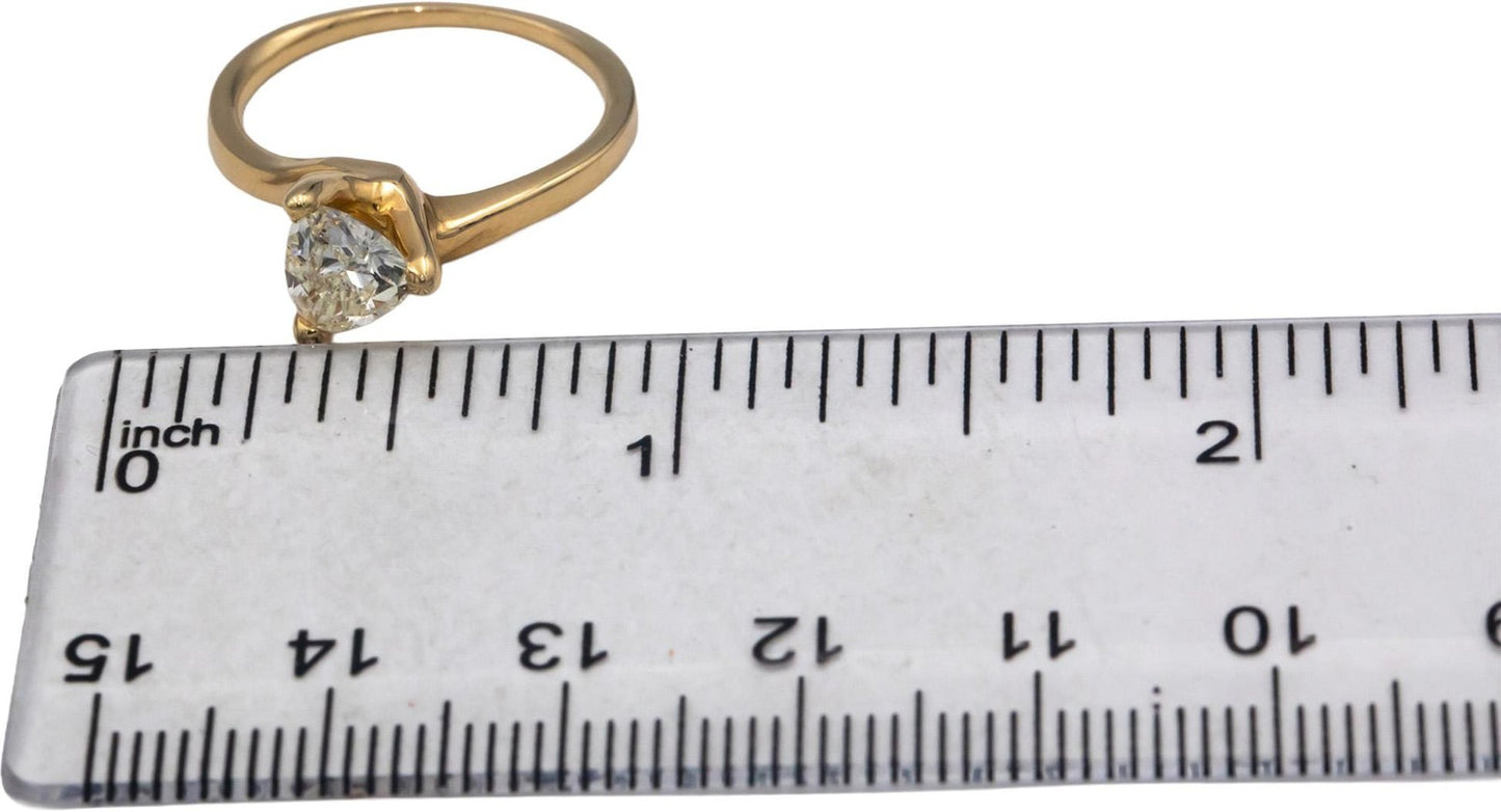0.76ct Modified Triangular Brilliant Diamond Ring — GIA Certified, 14k Gold
