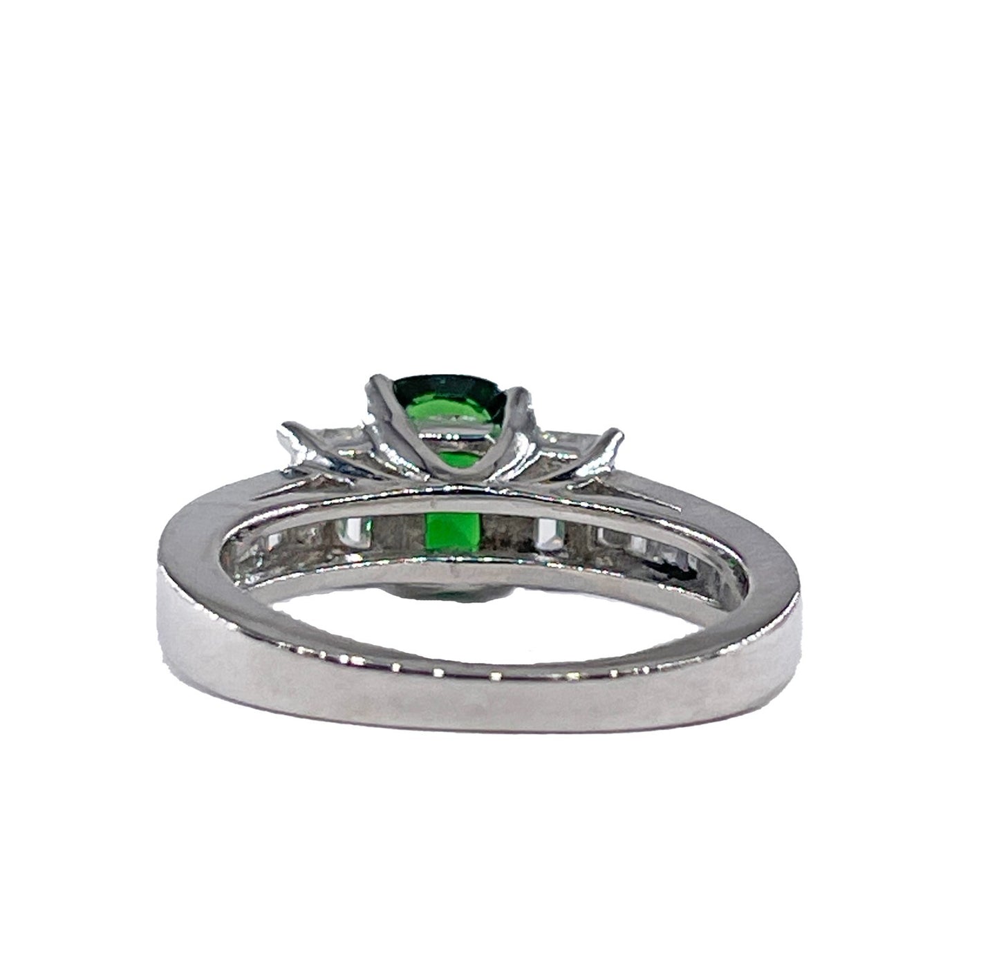 1.62ct Cushion Tsavorite Garnet Diamond Cocktail Ring — GIA Certified, Platinum