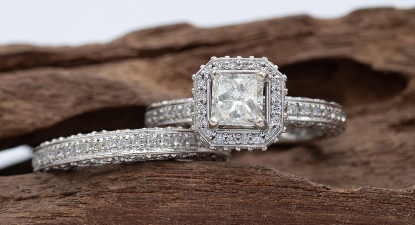 1.30ct Princess Cut Diamond Engagement Ring — GIA Certified, 18k White Gold