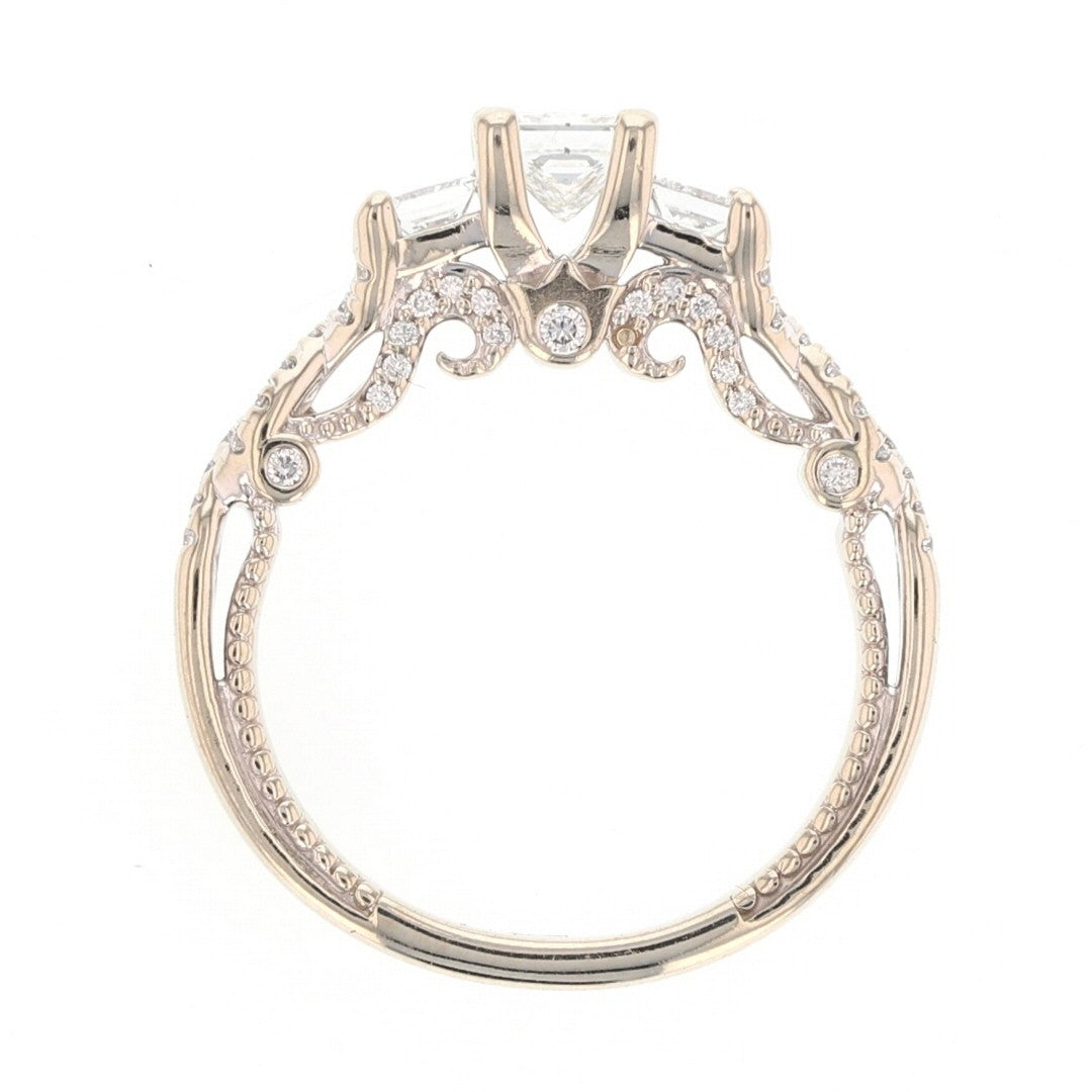 0.52ct Princess Diamond Three-Stone Engagement Ring — GIA Certified, 14k White Gold