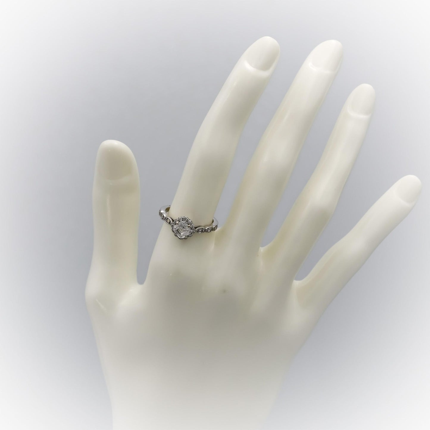 0.90ct Square Emerald Cut Diamond Ring — GIA Certified, 14k White Gold