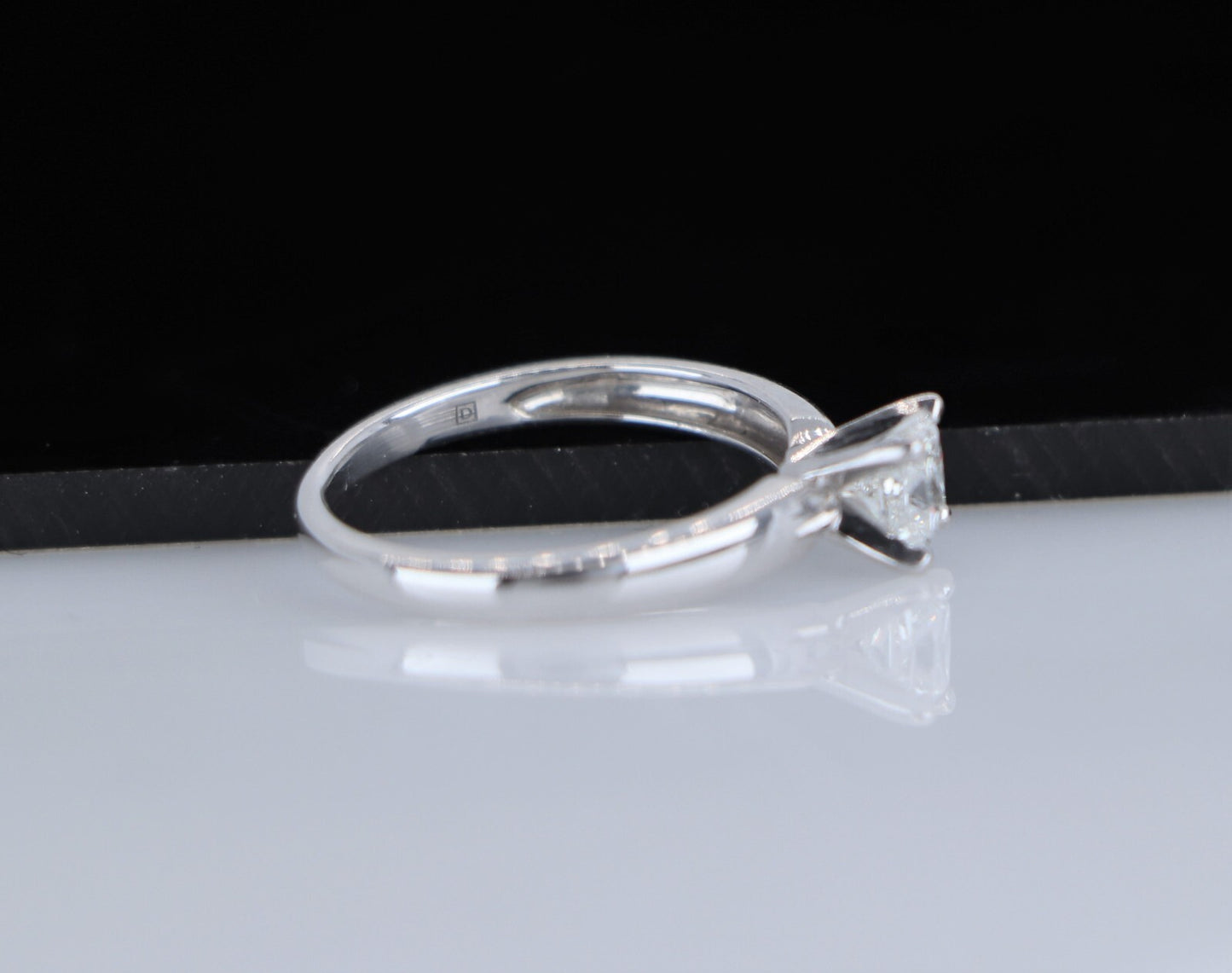 0.41ct Princess Cut Diamond Solitaire Ring — GIA Certified, 18k White Gold