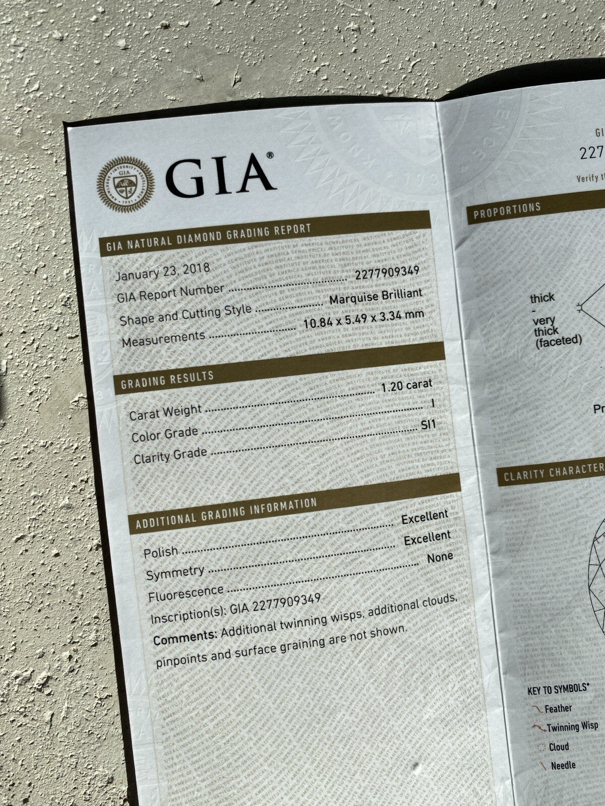 1.20ct Marquise Brilliant Diamond Ring — GIA Certified, 14k Yellow Gold