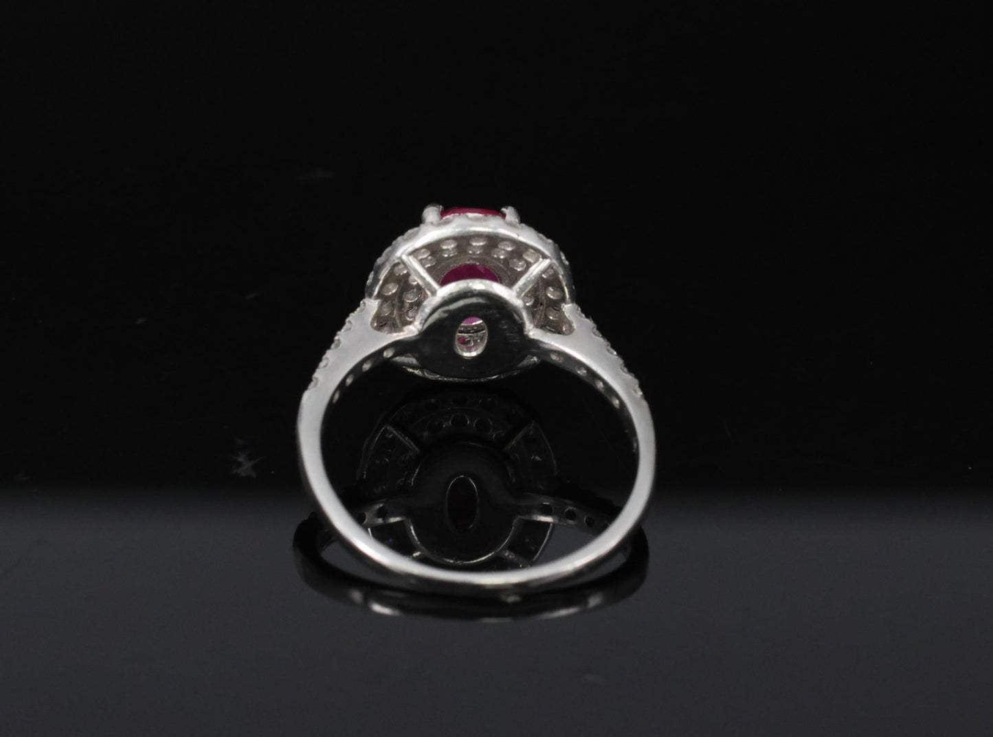 1.45ct Oval Burma Ruby 0.55ct Diamond Halo Ring — GIA Certified, Platinum