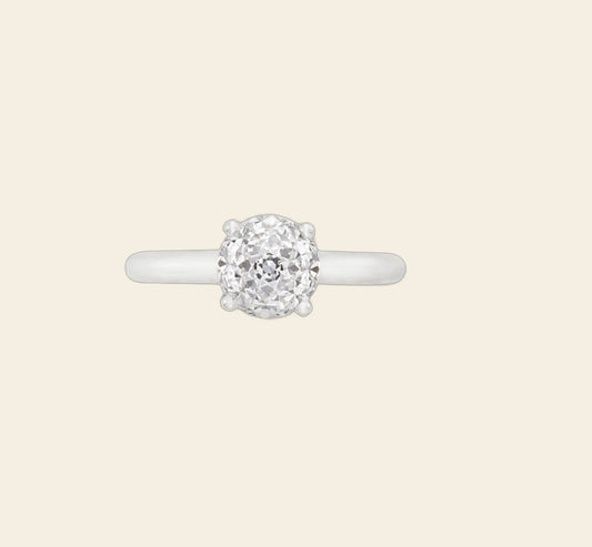 1.55ct Round Modified Brilliant Diamond Engagement Ring — GIA Certified, Platinum