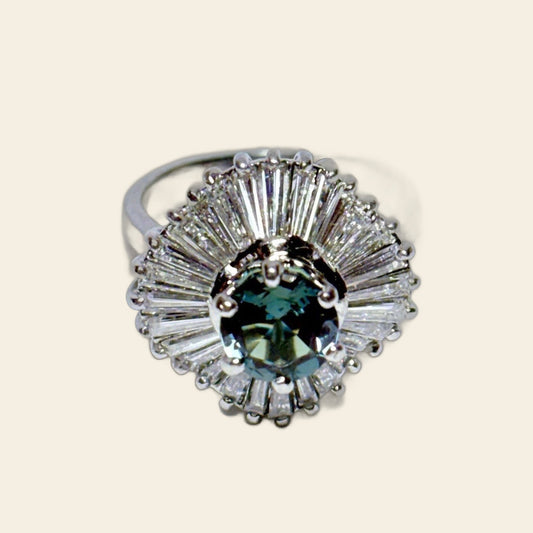 8.01ct Round Alexandrite Diamond Ring — GIA Certified, Platinum