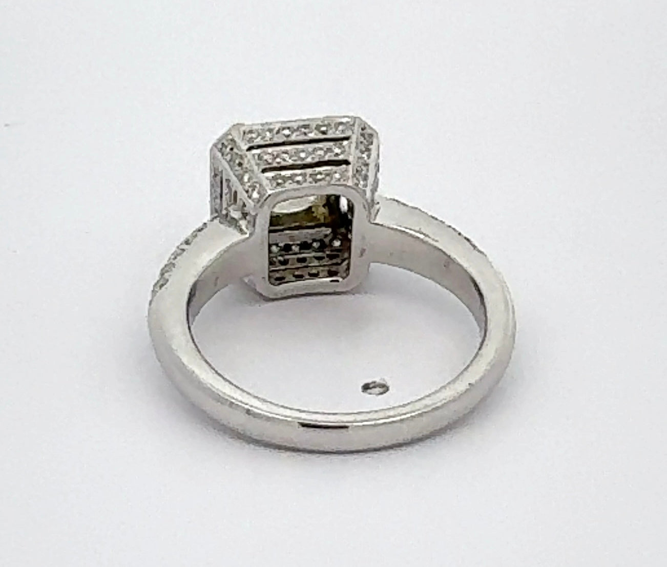 1.06ct Cushion Modified Fancy Brownish Greenish Yellow Diamond Ring — GIA Certified, 18K White Gold