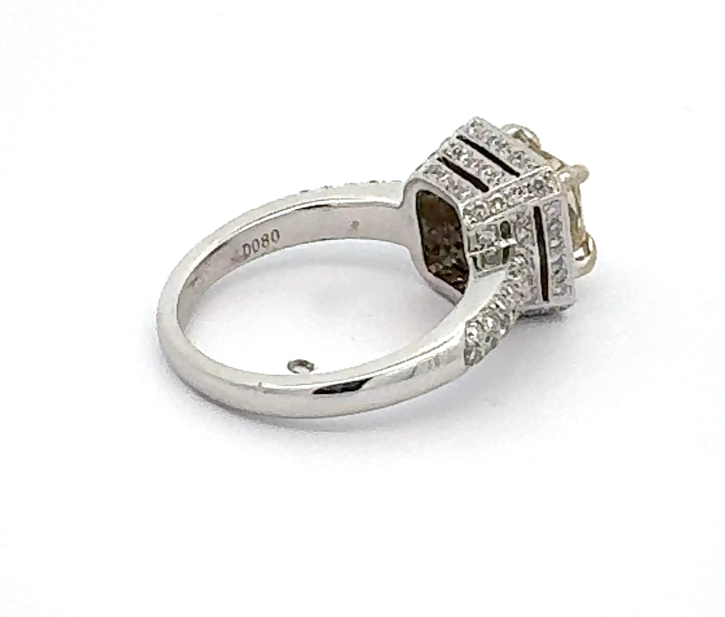 1.06ct Cushion Modified Fancy Brownish Greenish Yellow Diamond Ring — GIA Certified, 18K White Gold