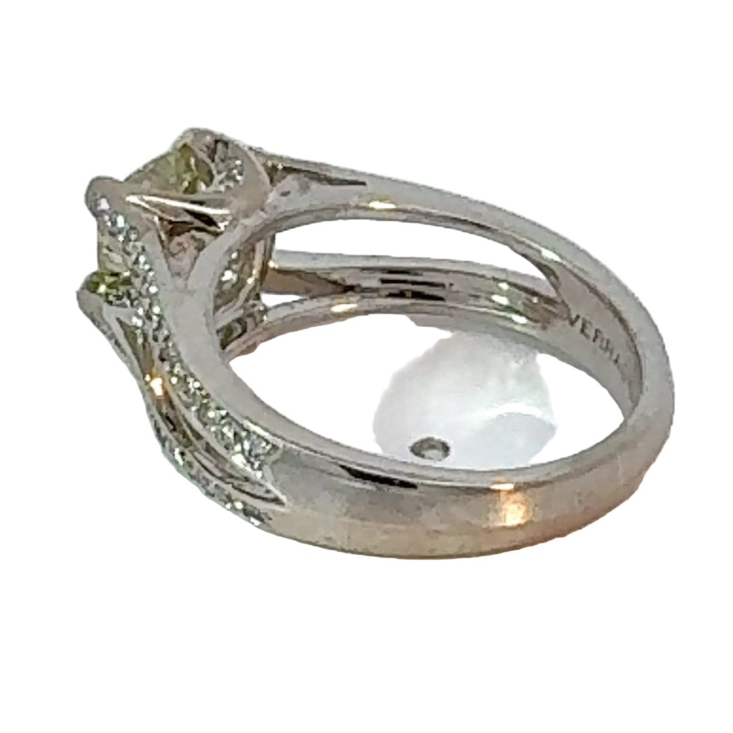 1.21ct Cushion Cut Fancy Yellow Diamond Ring — GIA Certified, 18k White Gold