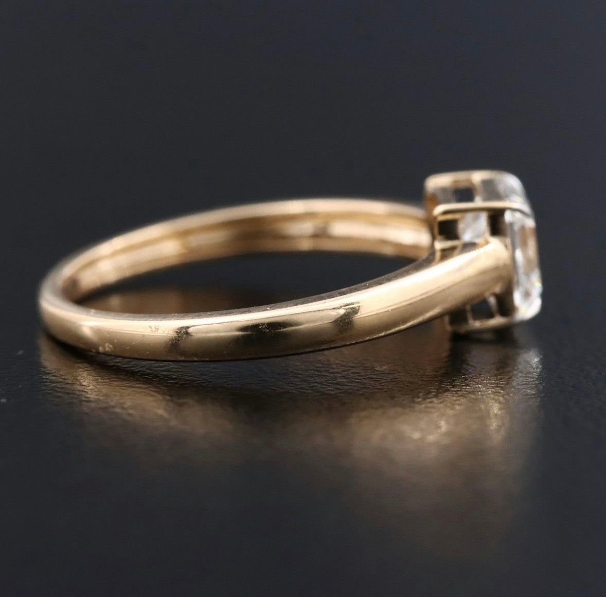 .90 CTW, 18K Natural Internally Flawless Diamond Ring - GIA Certified - Square Emerald Cut D/IF