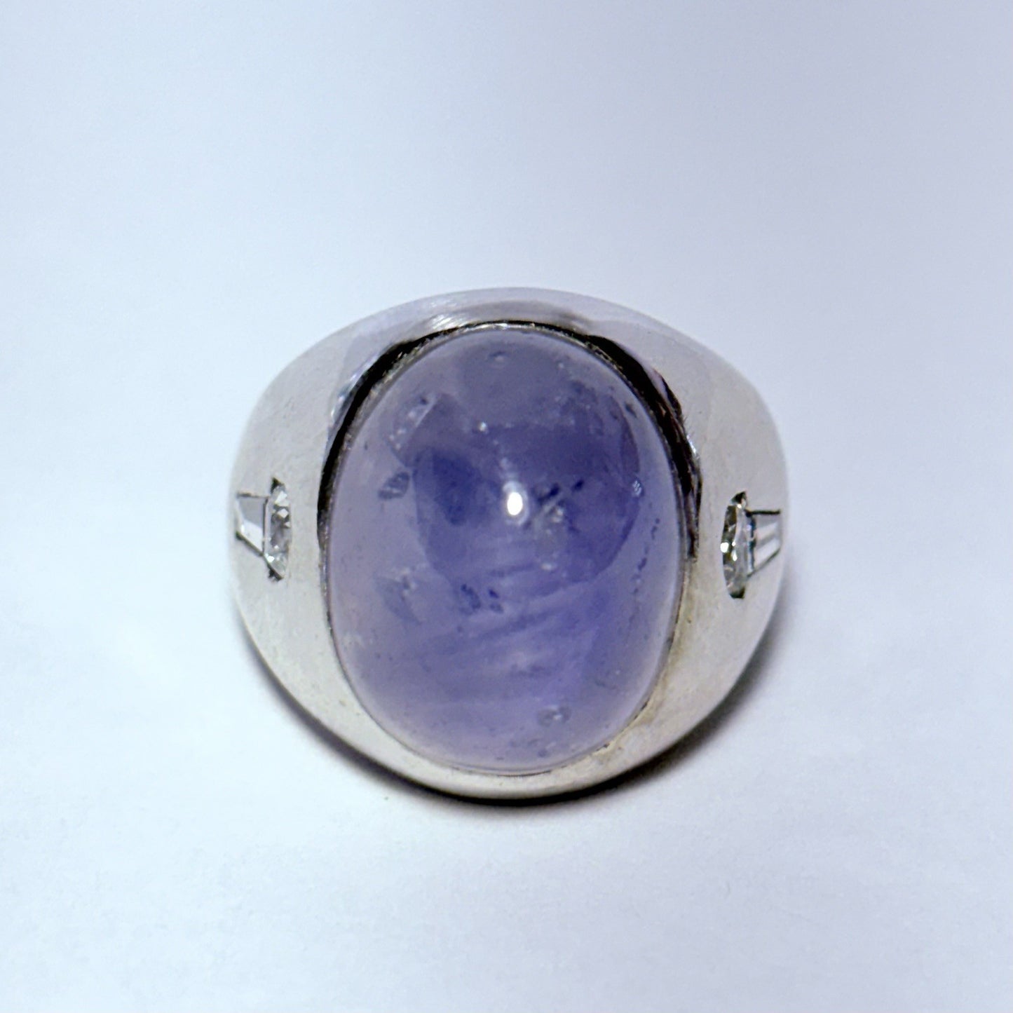27.35ct Star Sapphire Diamond Ring — GIA Certified, 14k Gold