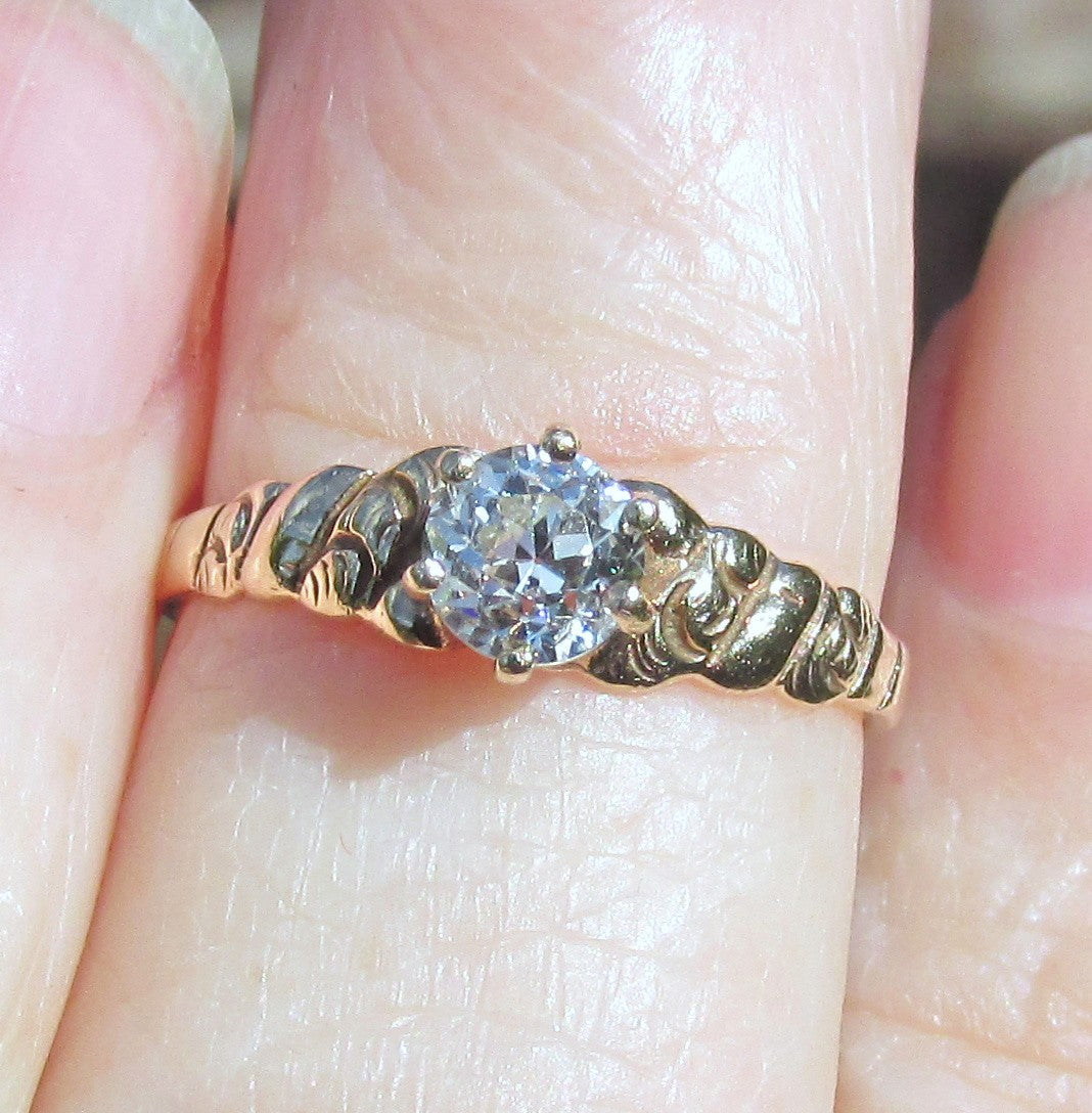 0.49ct Round Brilliant Art Deco Diamond Ring — GIA Certified, Platinum