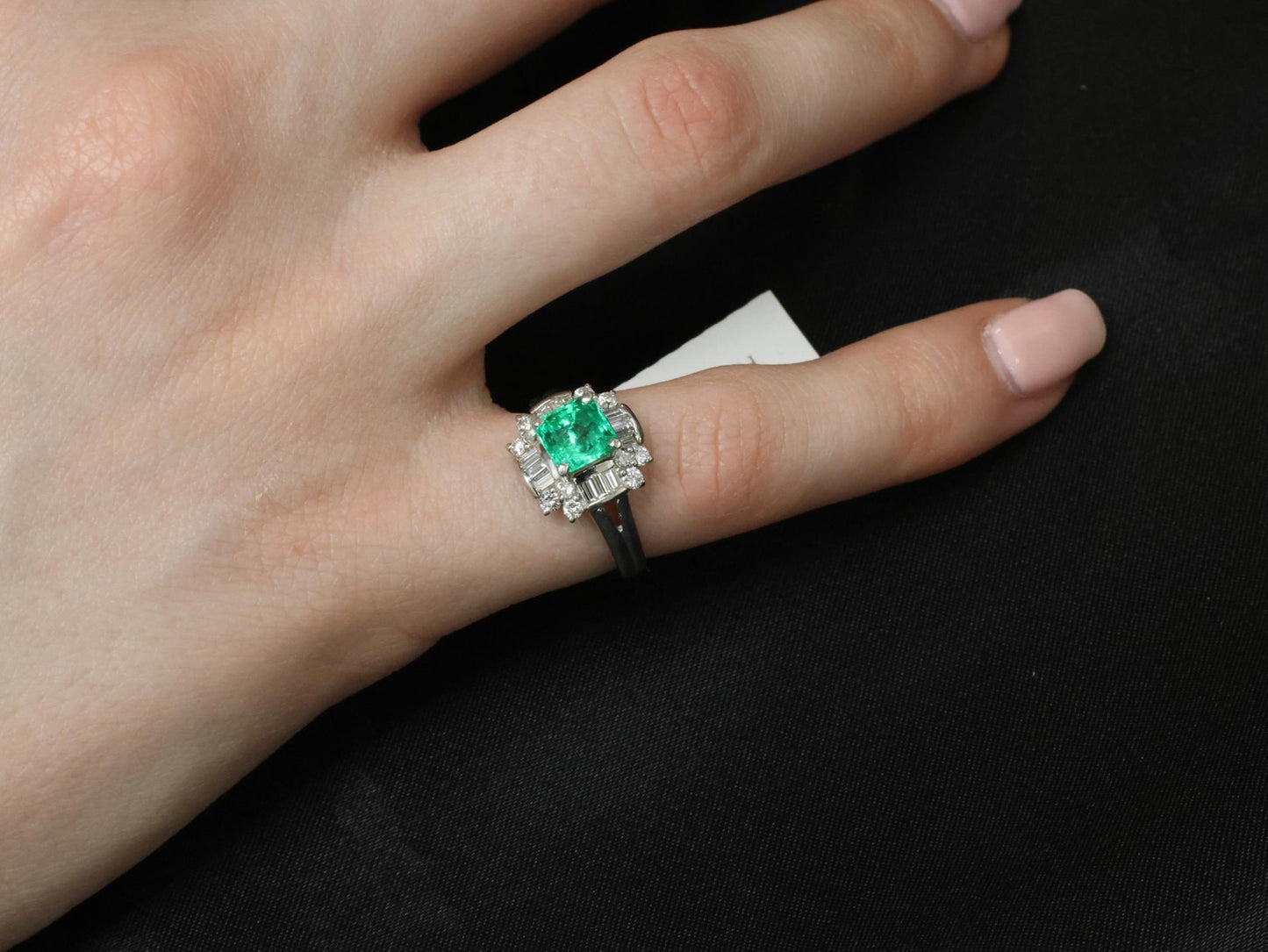 1.22ct Emerald Cut Colombian Emerald & 0.63ct Diamond Ring — GIA Certified, Platinum