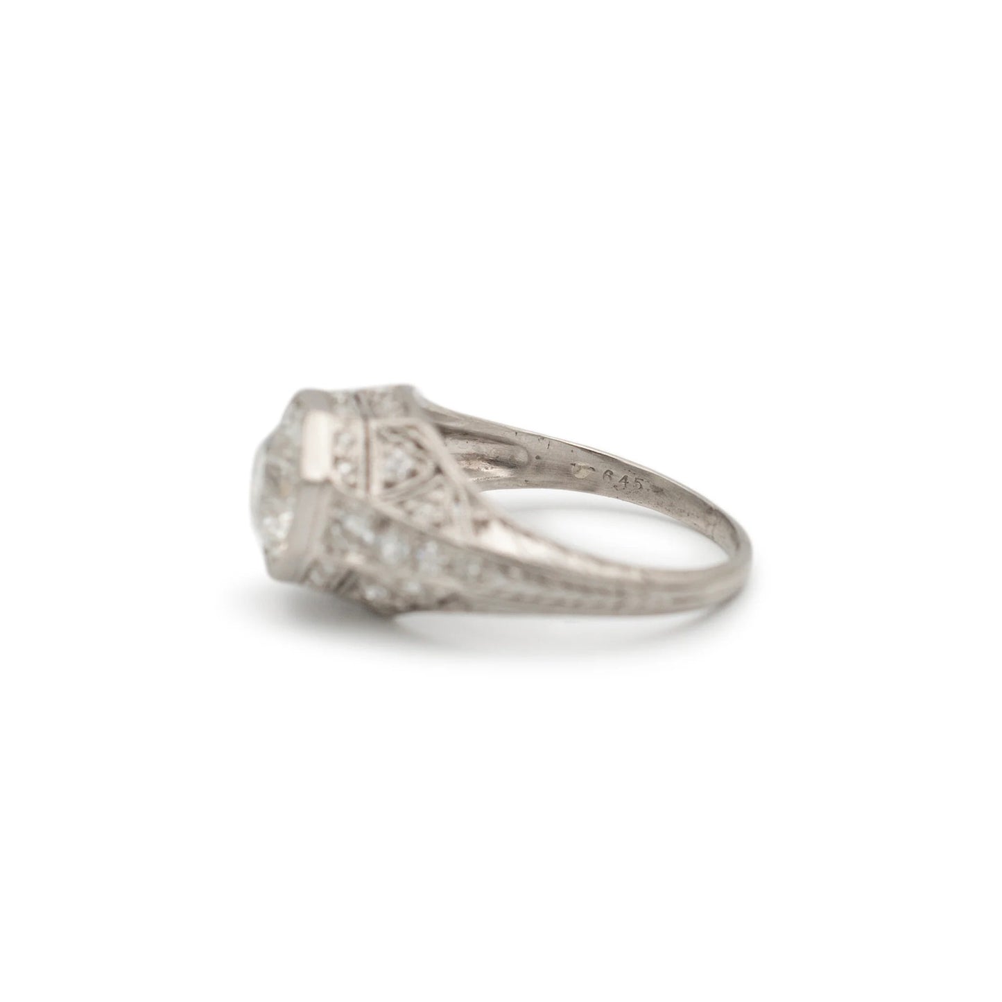 1.71ct Princess Diamond Milgrain Engagement Ring — GIA Certified, 14k White Gold