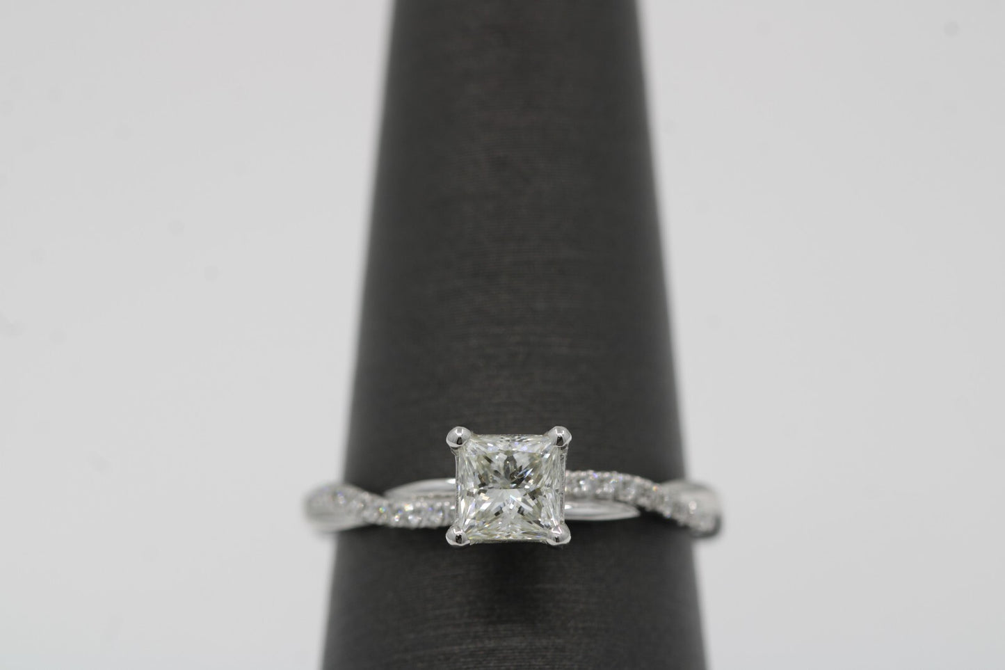 0.80ct Princess Cut Diamond Solitaire Ring — GIA Certified, 14k White Gold