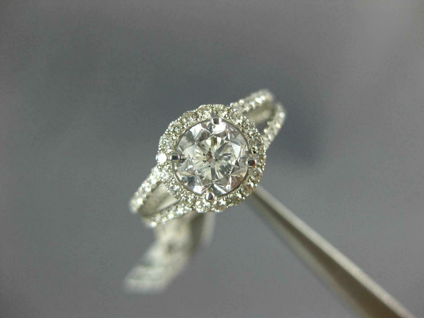 1.81ct Round Brilliant Halo Engagement Ring — GIA Certified, 14k White Gold