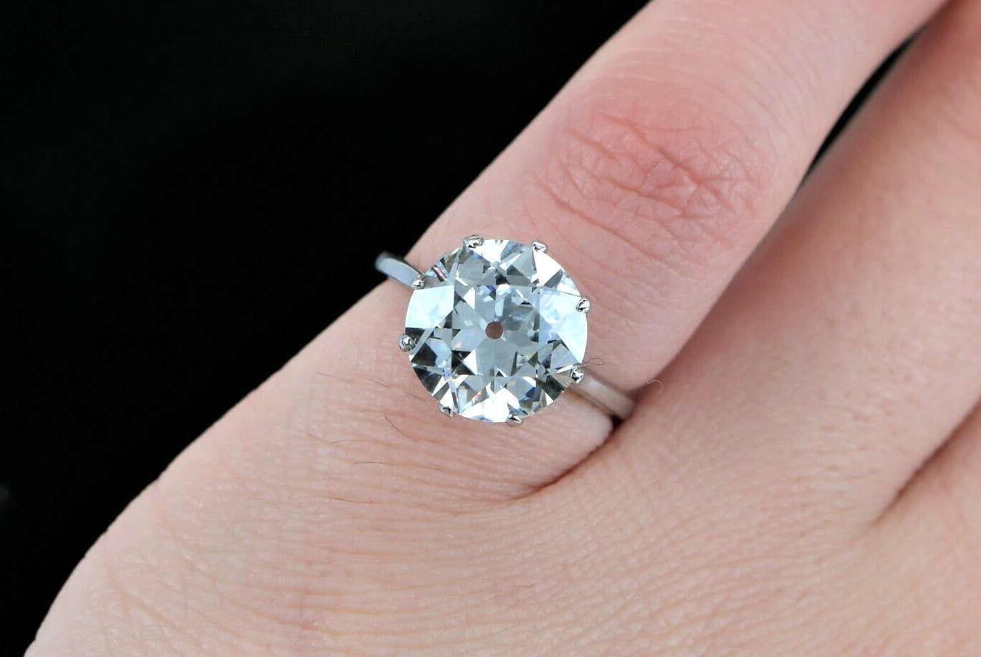 4.60ct Old European Brilliant Diamond Engagement Ring — GIA Certified, Platinum