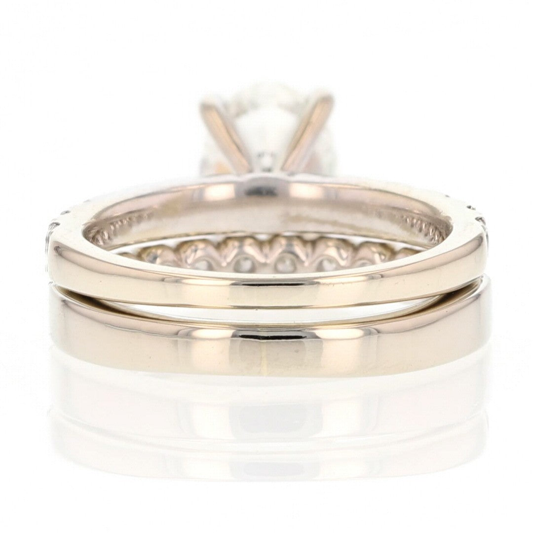 2.58ct Oval Diamond Pavé Wedding Set — GIA Certified, 14k White Gold