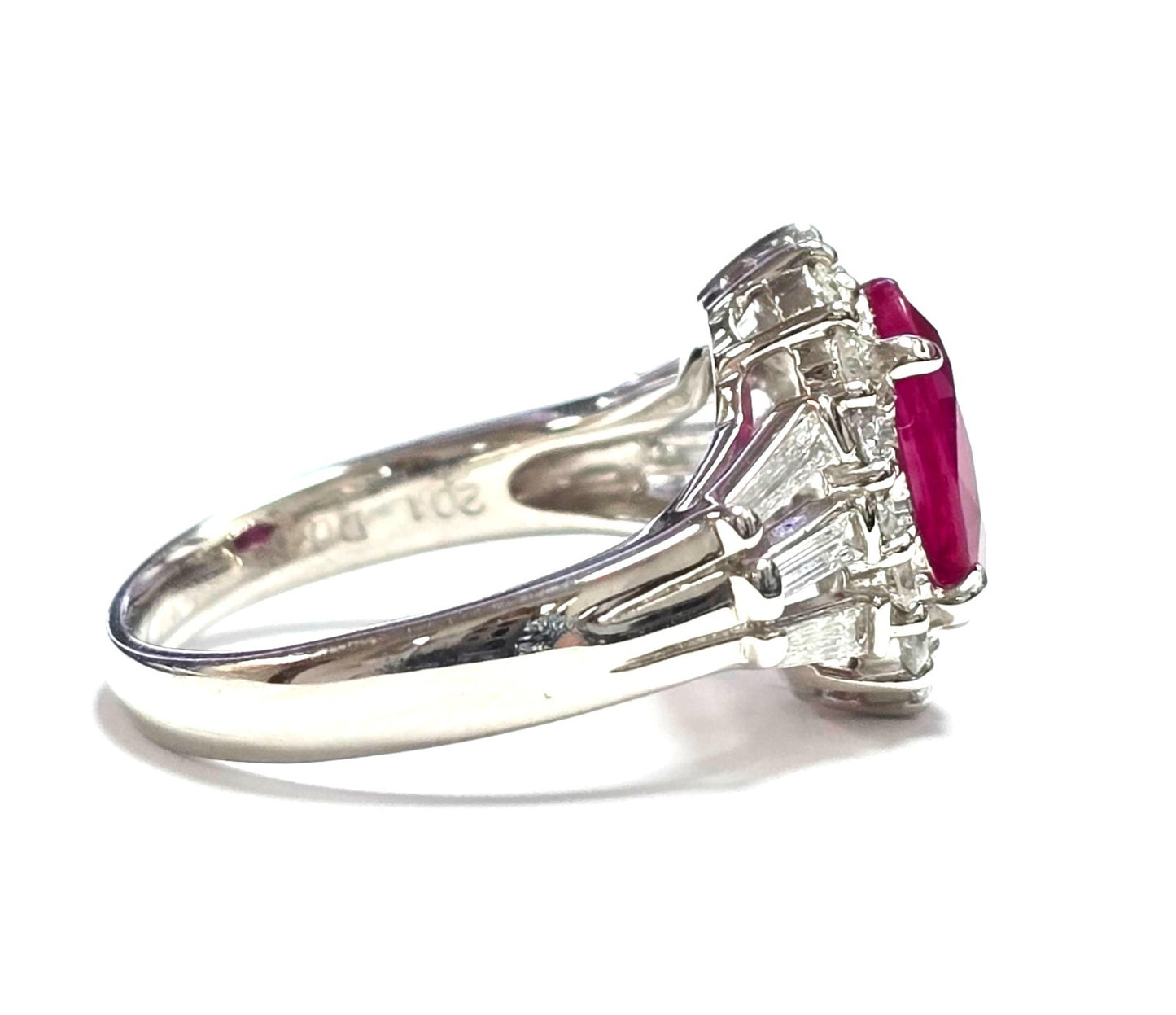 2.01ct Oval Ruby & Diamond Ring — GIA Certified, Platinum