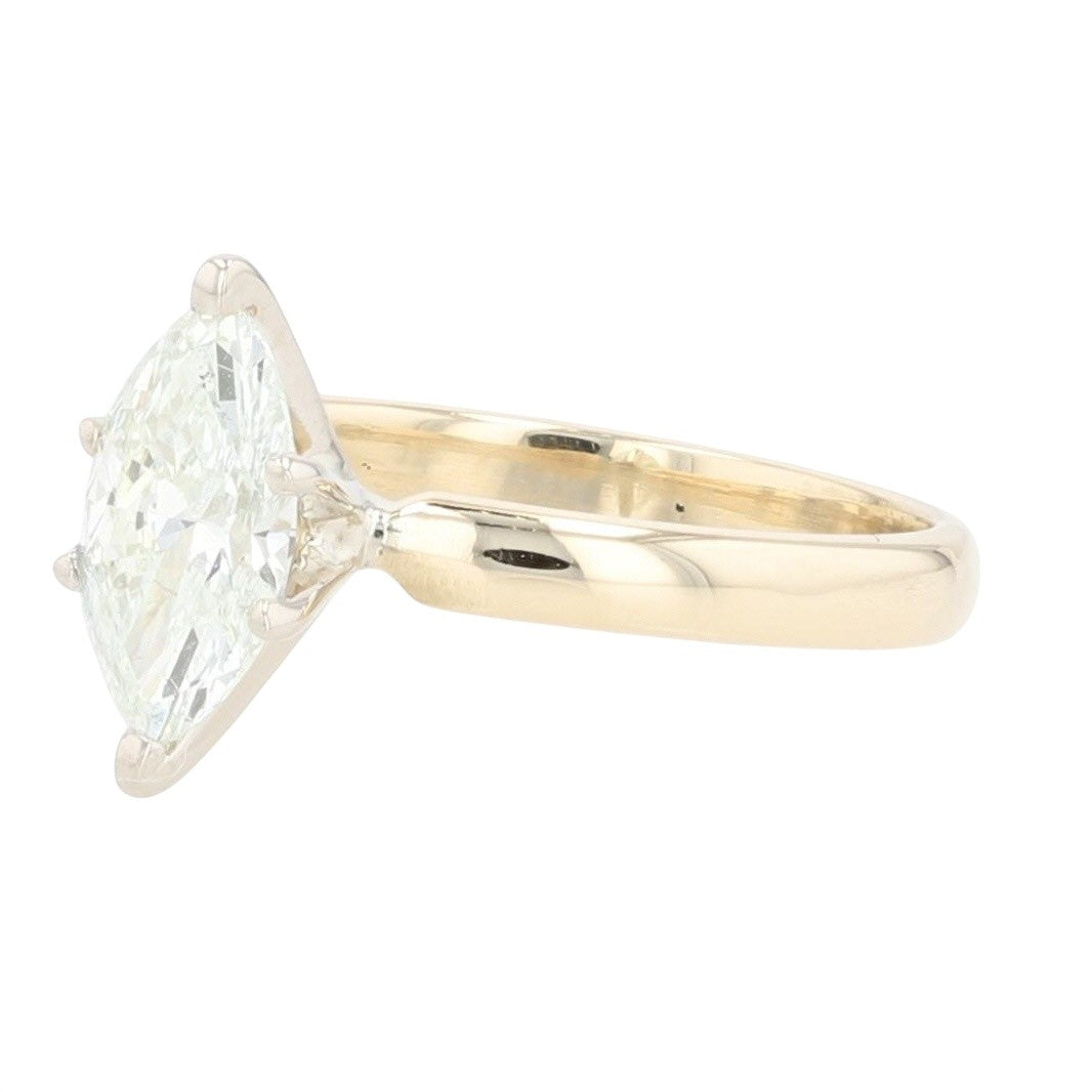 0.90ct Marquise Diamond Engagement Ring — GIA Certified, 14k Two-Tone Gold
