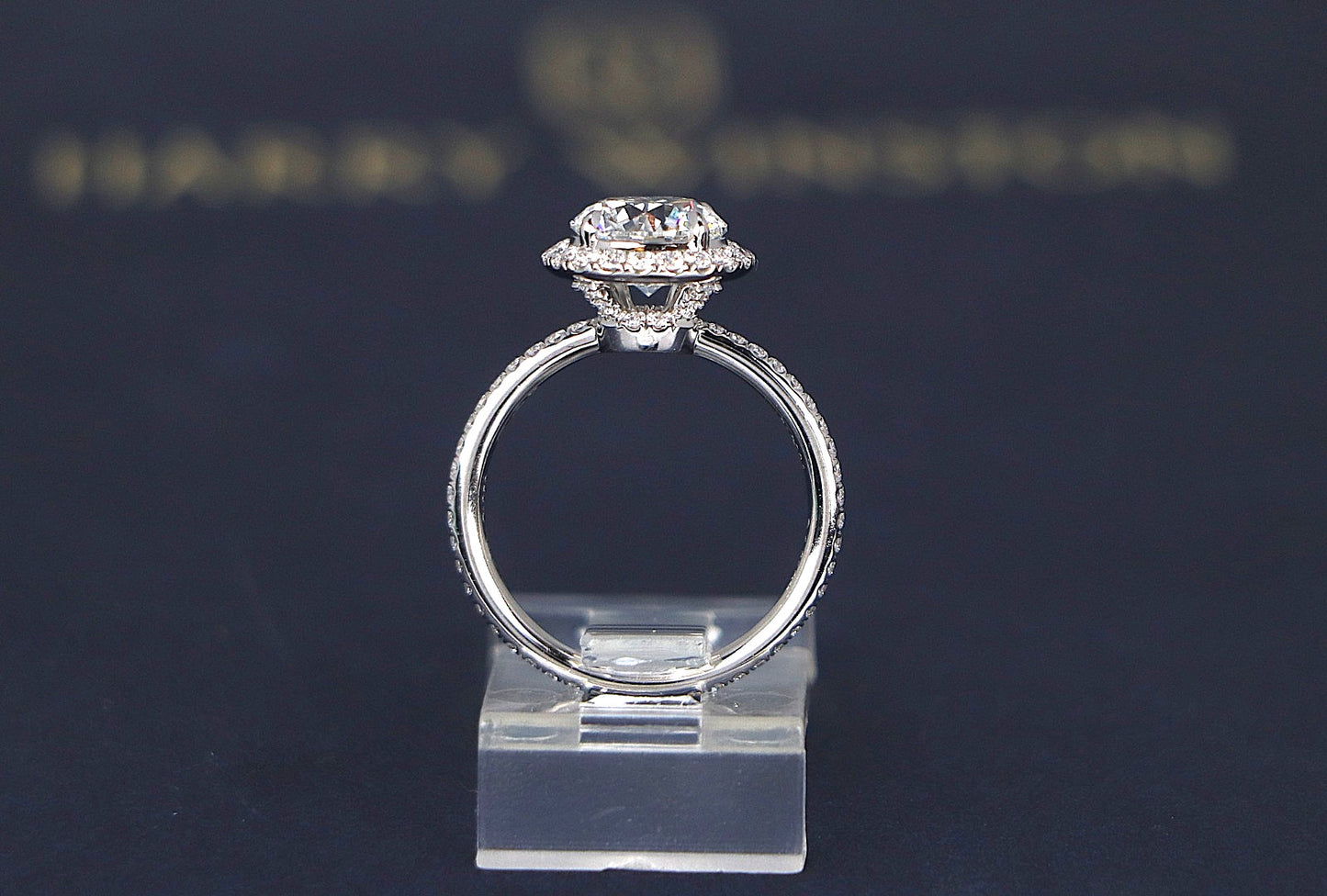 1.81ct Round Brilliant Diamond Halo Engagement Ring — GIA Certified, Platinum