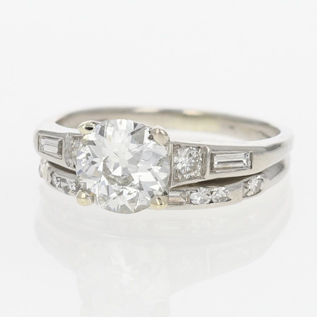 1.34ct Round Brilliant Diamond Halo Engagement Ring — GIA Certified, Platinum