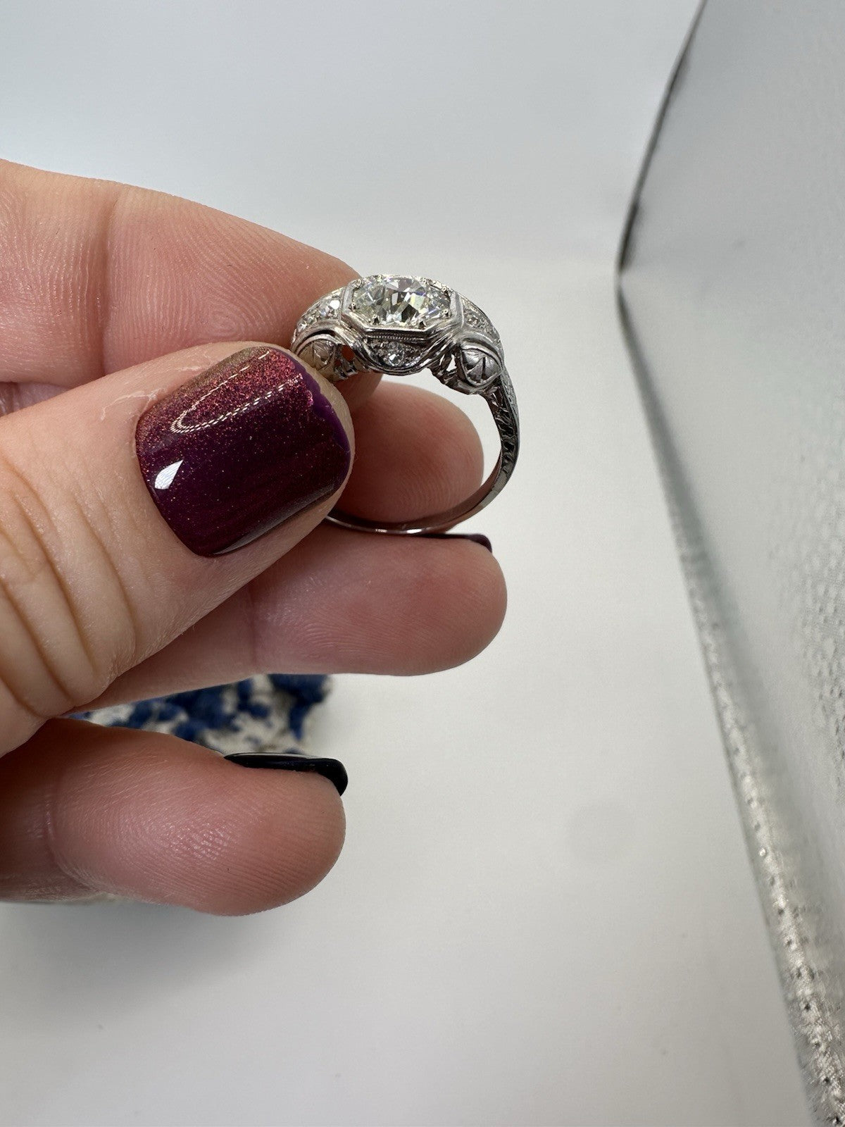 0.98ct Marquise Diamond Engagement Ring — GIA Certified, Platinum
