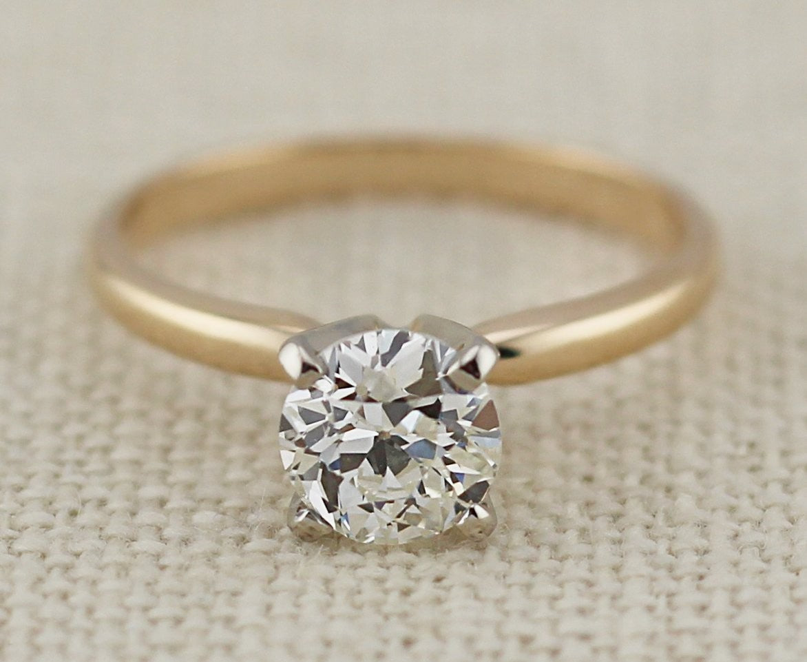 1.14ct Old European Cut Diamond Art Deco Ring — GIA Certified, Platinum