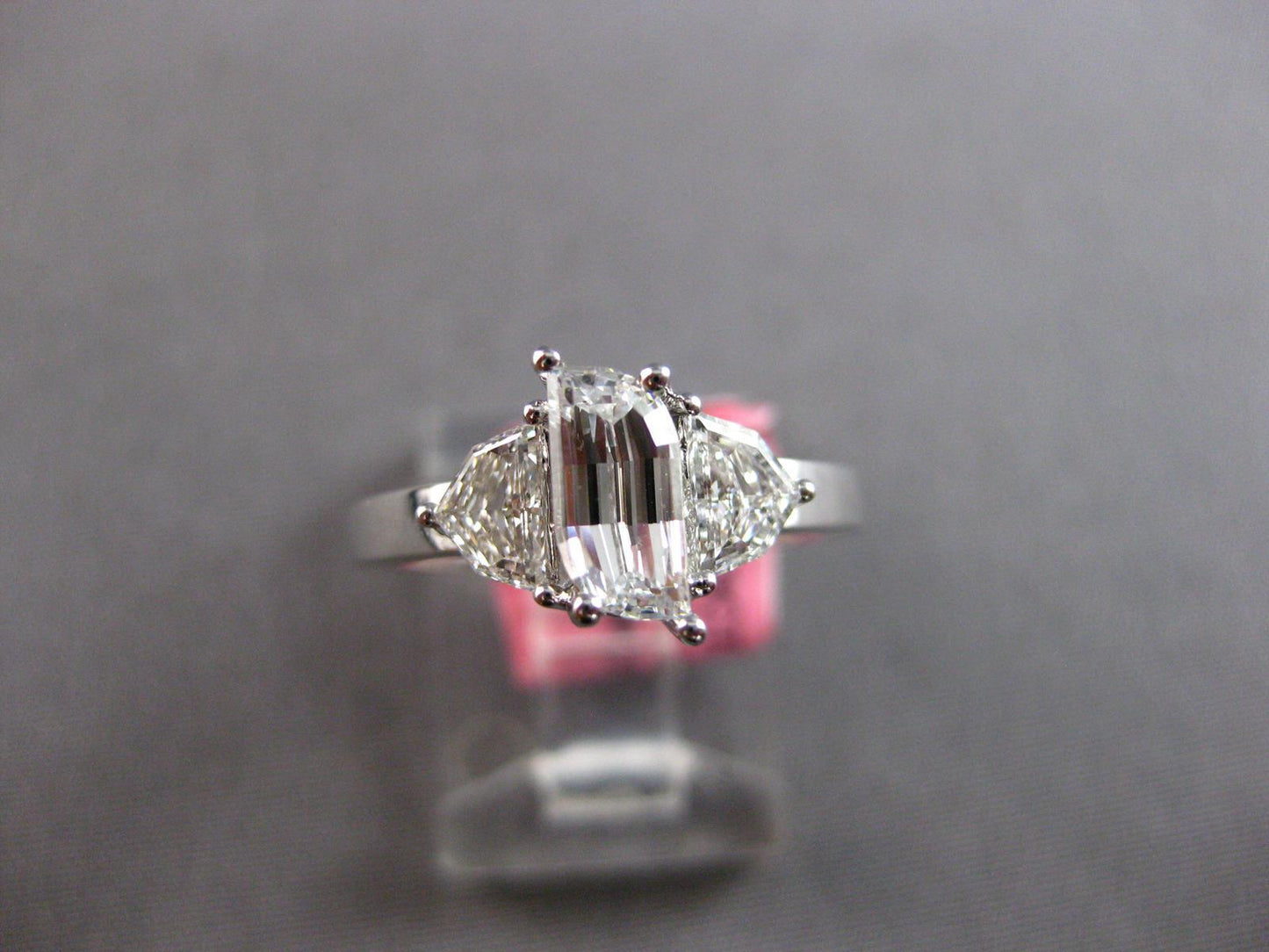 1.19ct Flame & Trapezoid Diamond Three Stone Ring — GIA Certified, 18k White Gold
