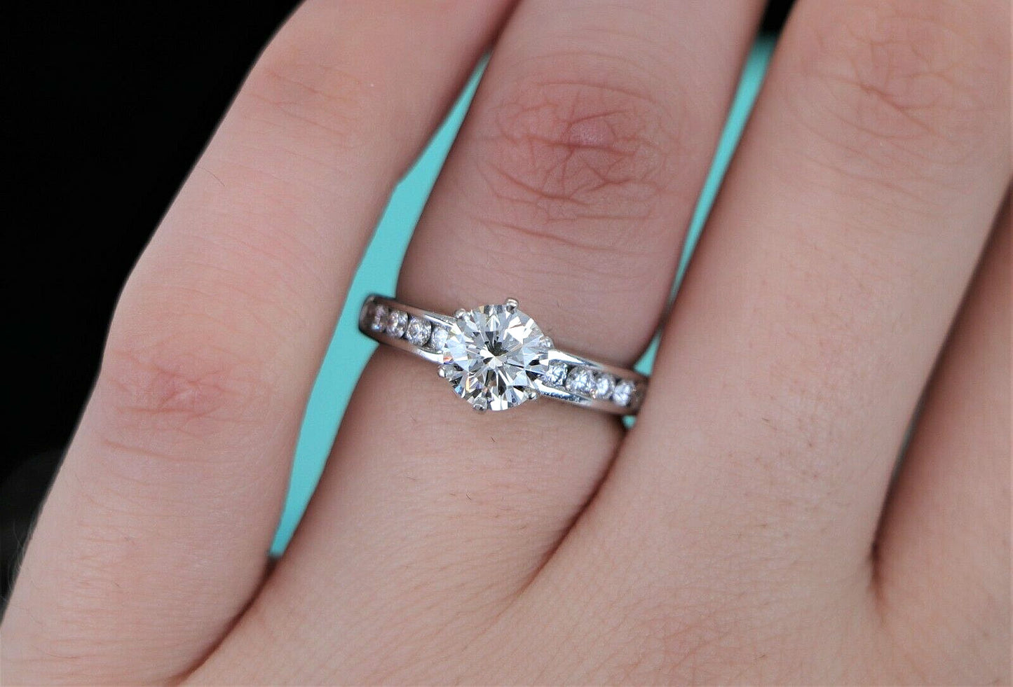 1.24ct Round Brilliant Diamond Channel Engagement Ring — GIA Certified, Platinum