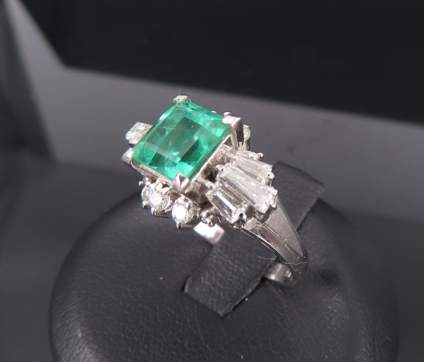 1.48ct Emerald Cut Natural Emerald Diamond Ring — GIA Certified, Platinum