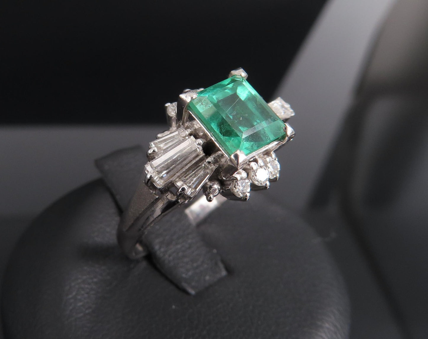 1.48ct Emerald Cut Natural Emerald Diamond Ring — GIA Certified, Platinum