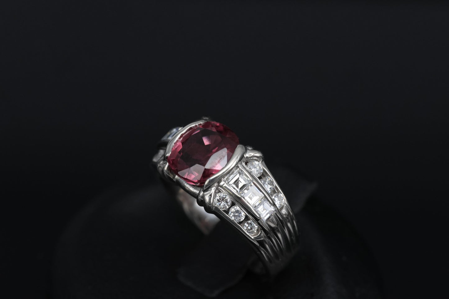 3.04ct Cushion Cut Ruby & Diamond Ring — GIA Certified, Platinum
