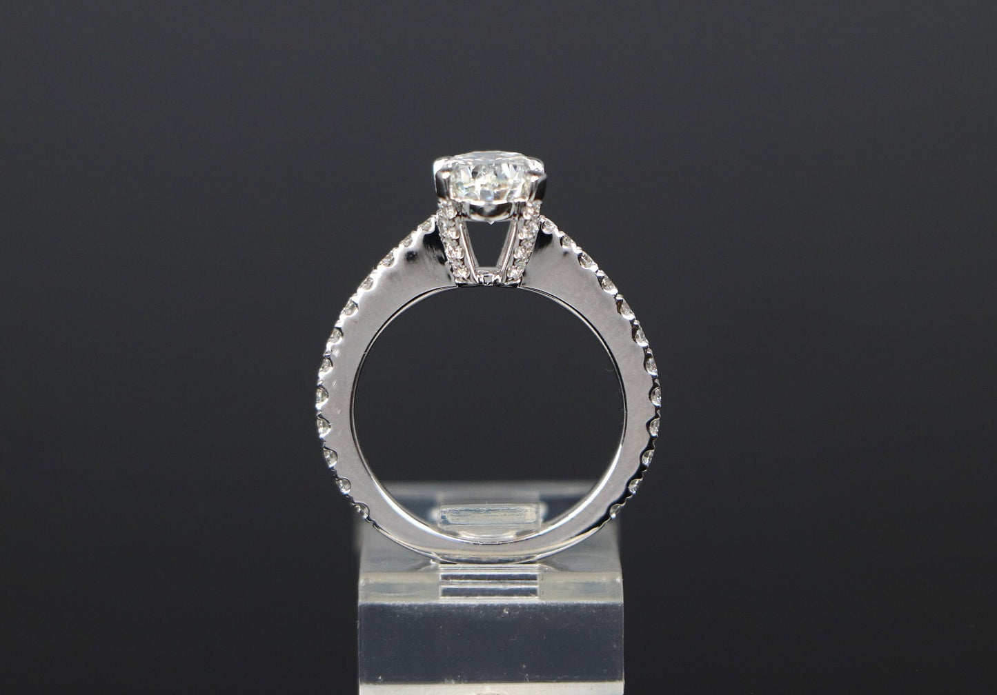 1.51ct Oval Diamond Engagement Ring — GIA Certified, 14k White Gold