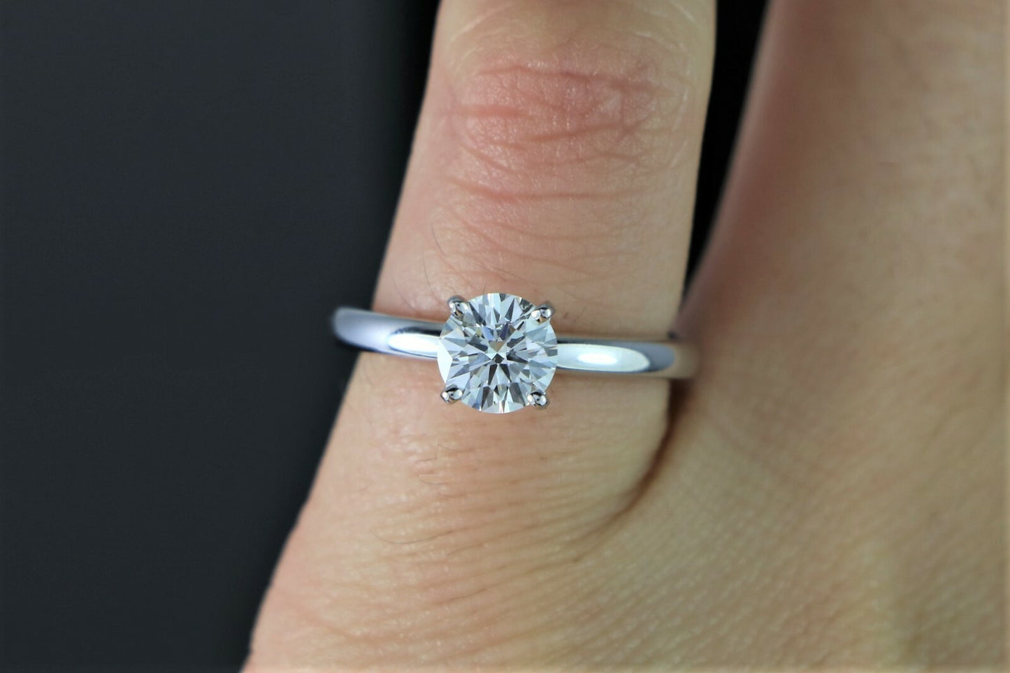 0.83ct Round Brilliant Diamond Solitaire Ring — GIA Certified, 14k White Gold