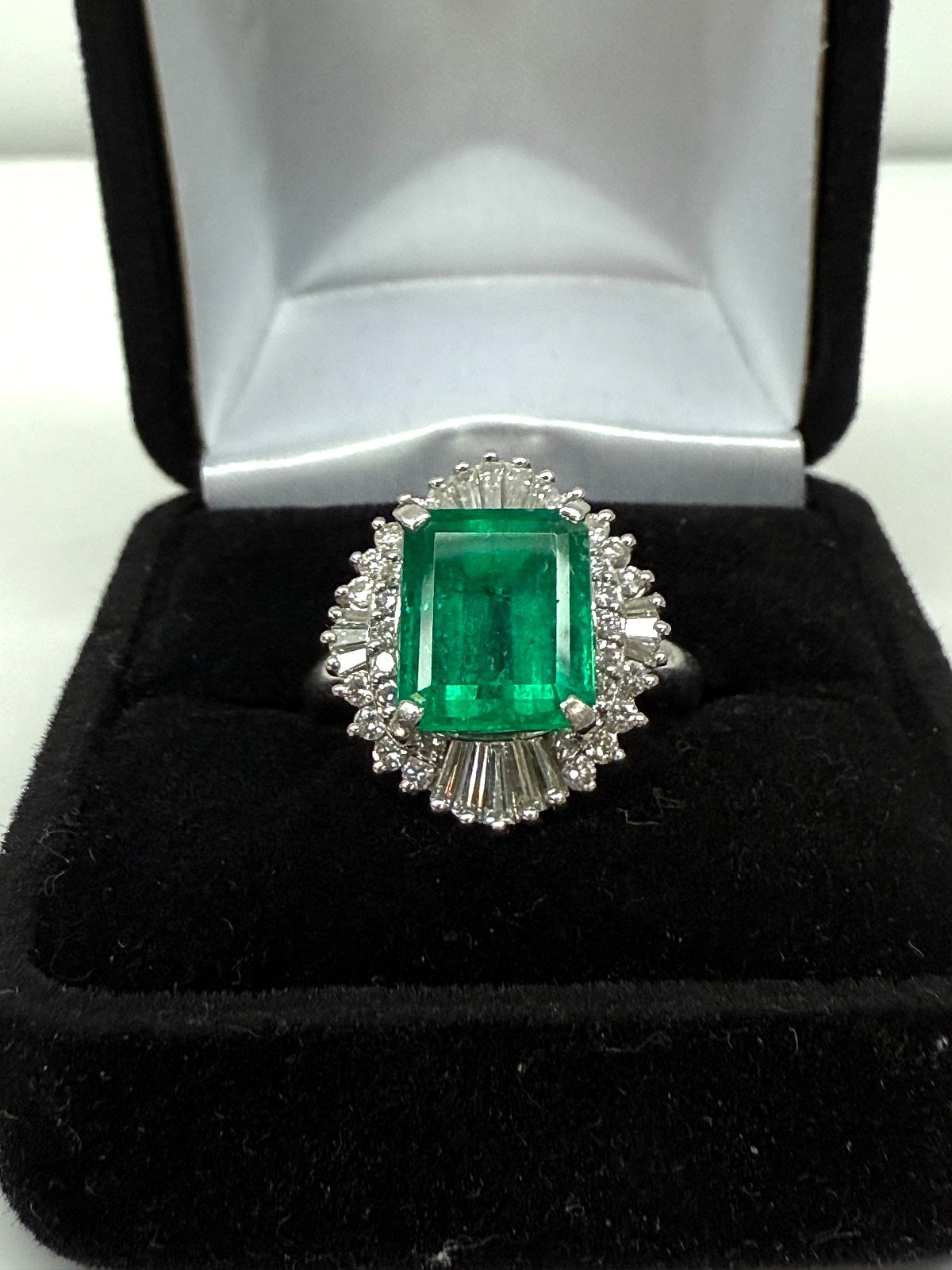 4.84ct Octagonal Emerald Diamond Ring — GIA Certified, Platinum
