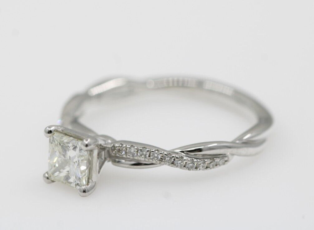 0.80ct Princess Cut Diamond Solitaire Ring — GIA Certified, 14k White Gold