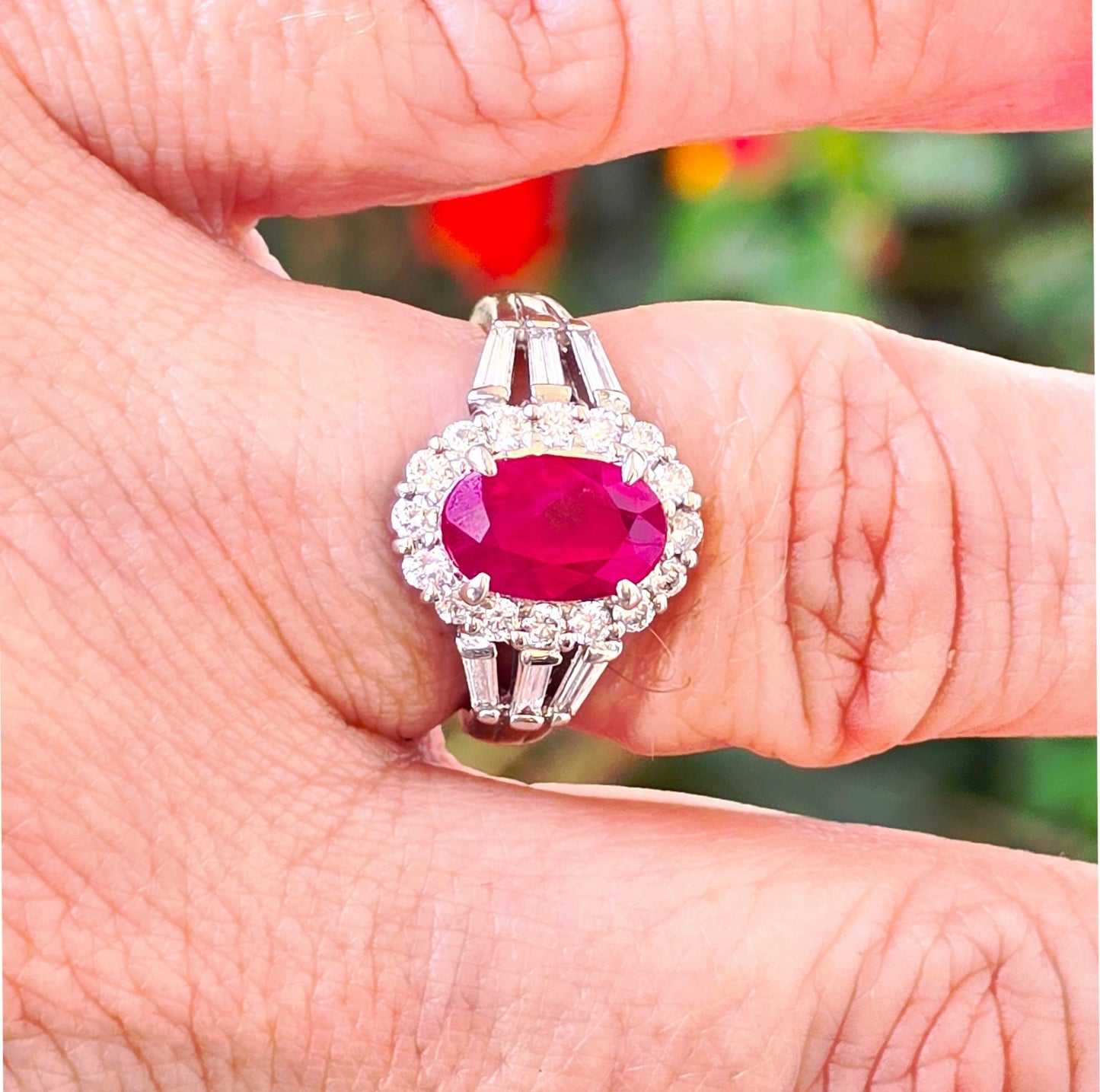 2.01ct Oval Ruby & Diamond Ring — GIA Certified, Platinum